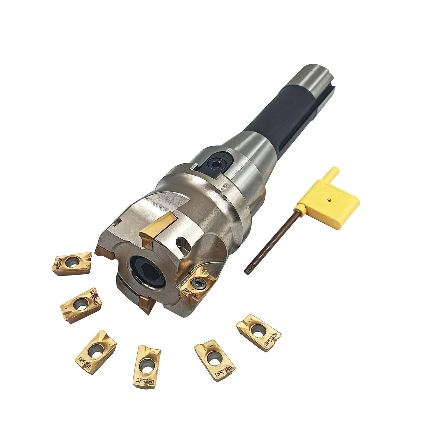 2 Inch Face Mill Arbor Kit By KinRite With BAP400R 50-22-4T Face Milling Cutter 50mm And One Point Nine Inch Shell Holder For CNC End Milling Includes 10 APMT1604PDER Carbide Inserts