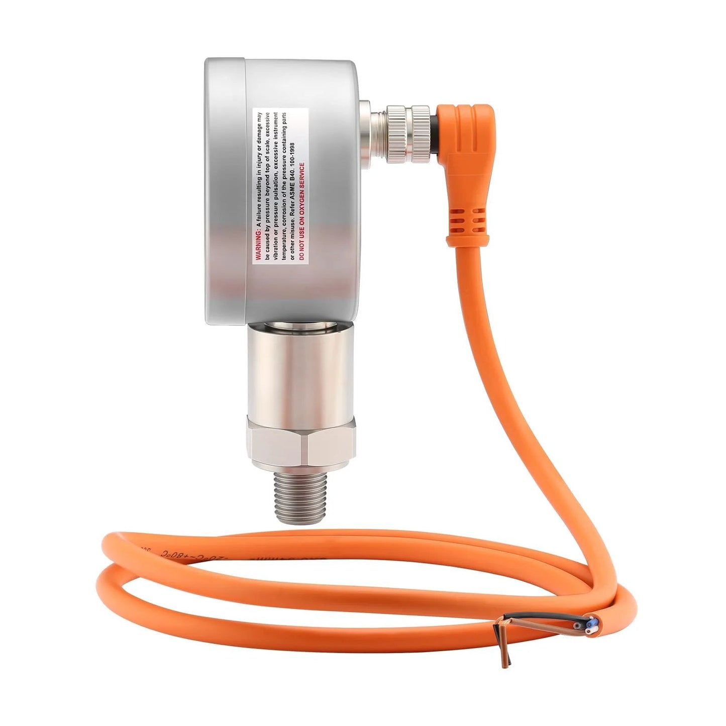 Side view of Remote Digital Pressure Gauge For Real Time Monitoring With RS485 Data Transmission And 270 Degree Rotatable Body