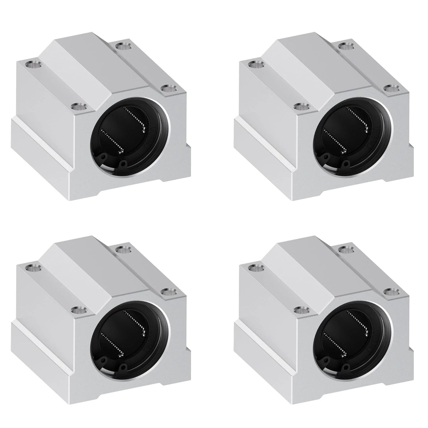 4 Pack SCS8UU Linear Ball Bearings 8mm ID By 30mm Length Aluminum Slide Block With Double Seal For 3D Printers And CNC Machines Smooth Glide High Hardness Bearing Steel Durable Linear Motion Bearings