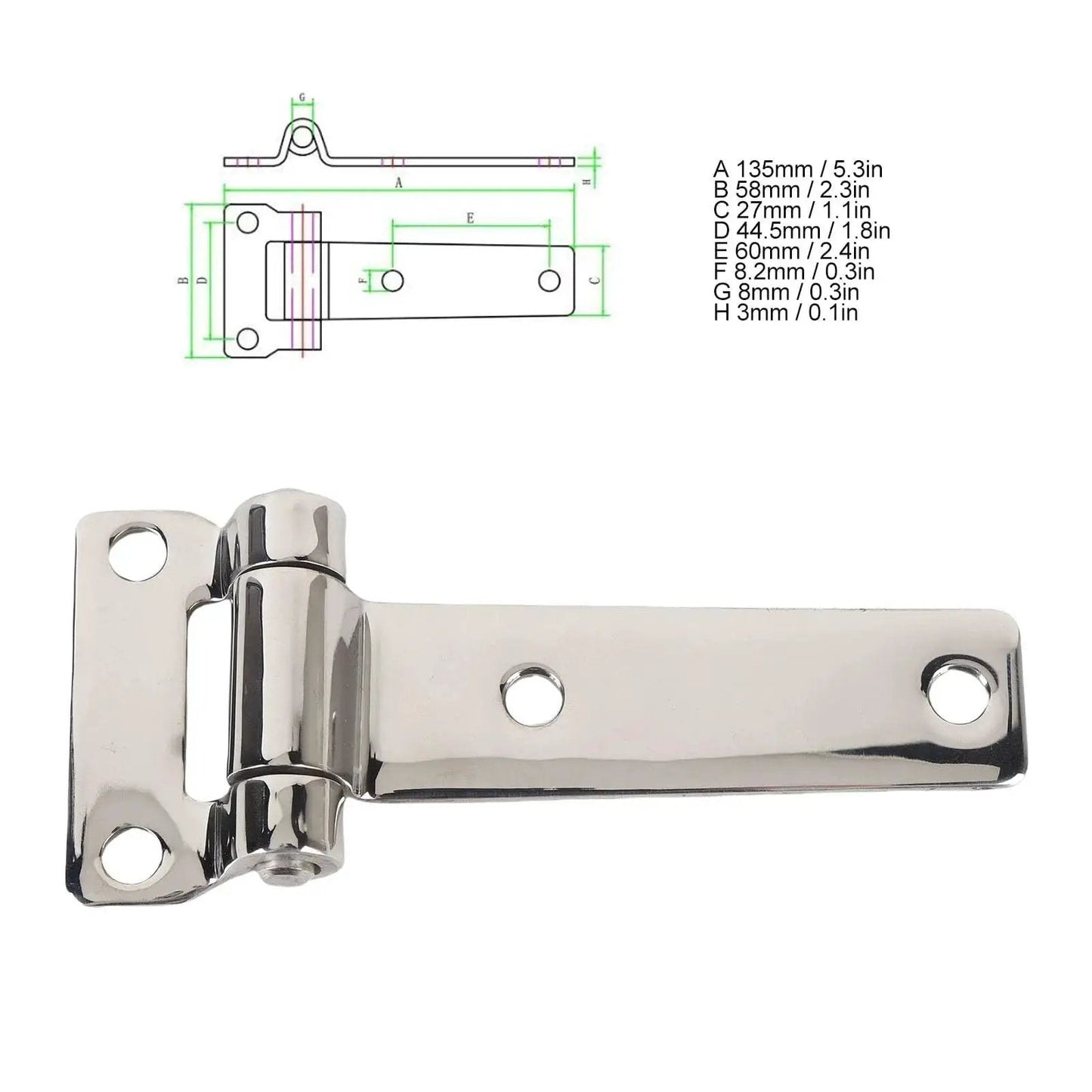 Stainless Steel T Shape Door Hinge With High Load Capacity For RV Van Yacht Hatch And Cabinet Smooth Operation Built To Last
