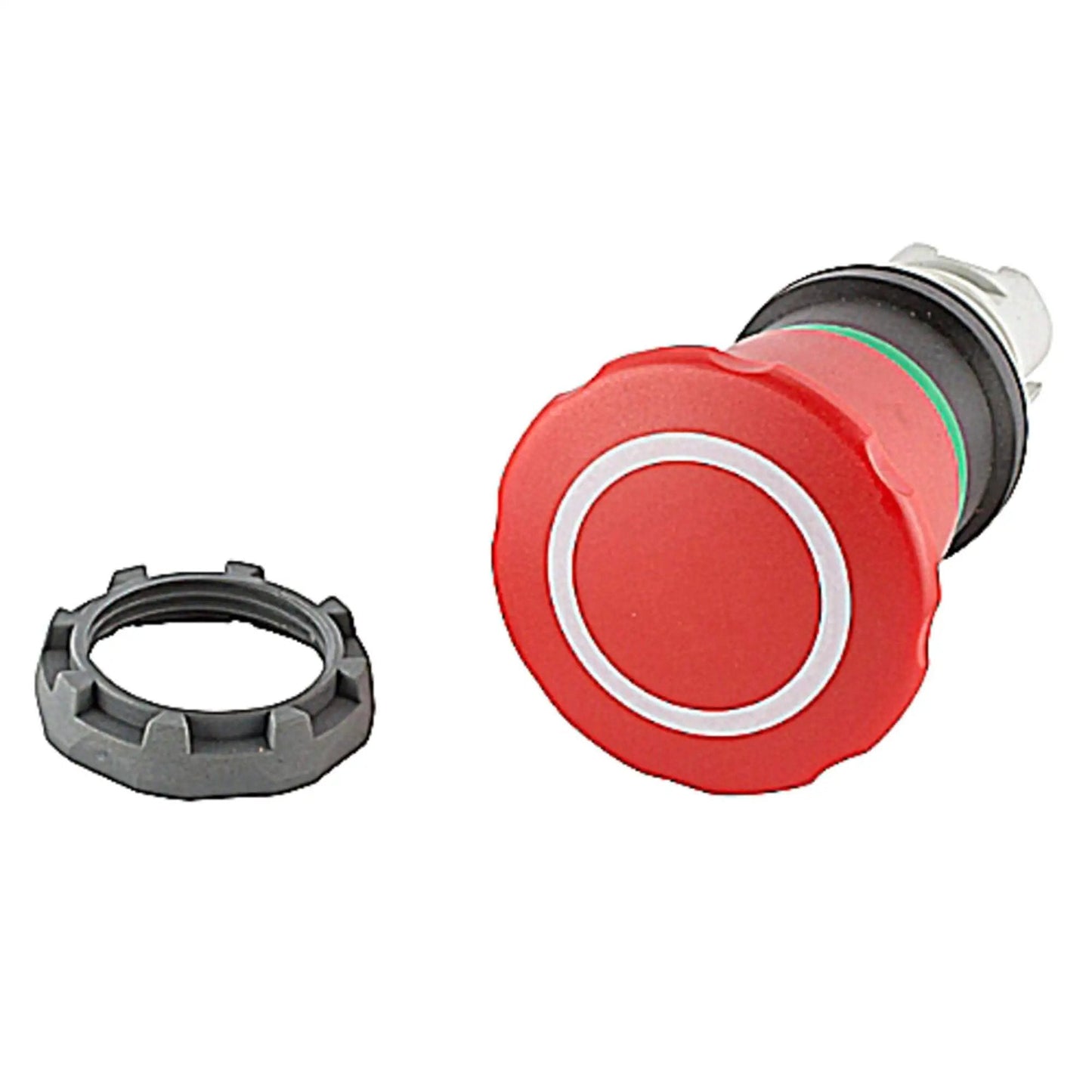 Emergency stop operator 40 mm pull-release red, single unit, panel-mount control station actuator with mounting nut included