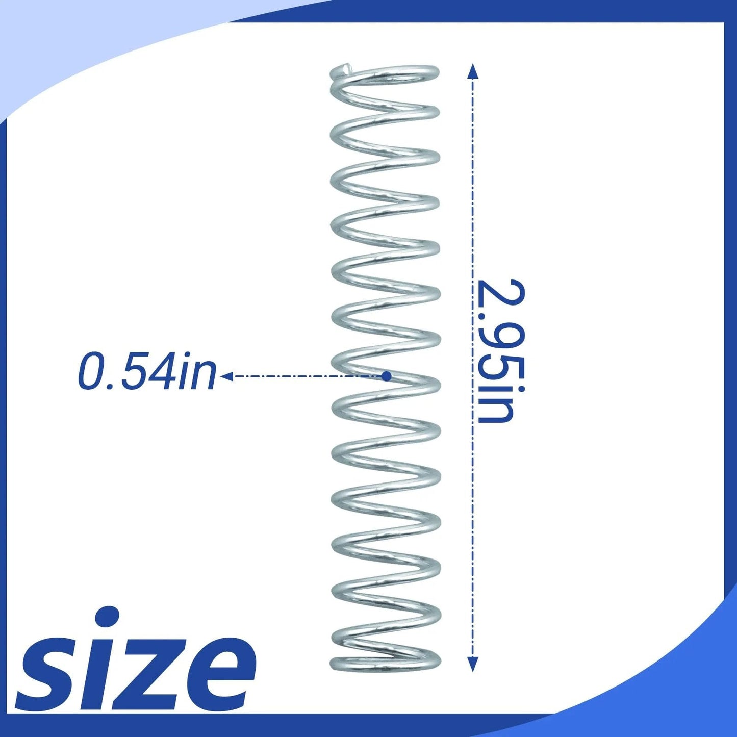9712 Compression Spring With Nickel Plated Finish And Spring Steel Construction For Appliances Automotive And Industrial Machinery 0.051 Inch Wire Diameter 9/16 Inch Outer Diameter 3 Inch Long 4 Pack size specification