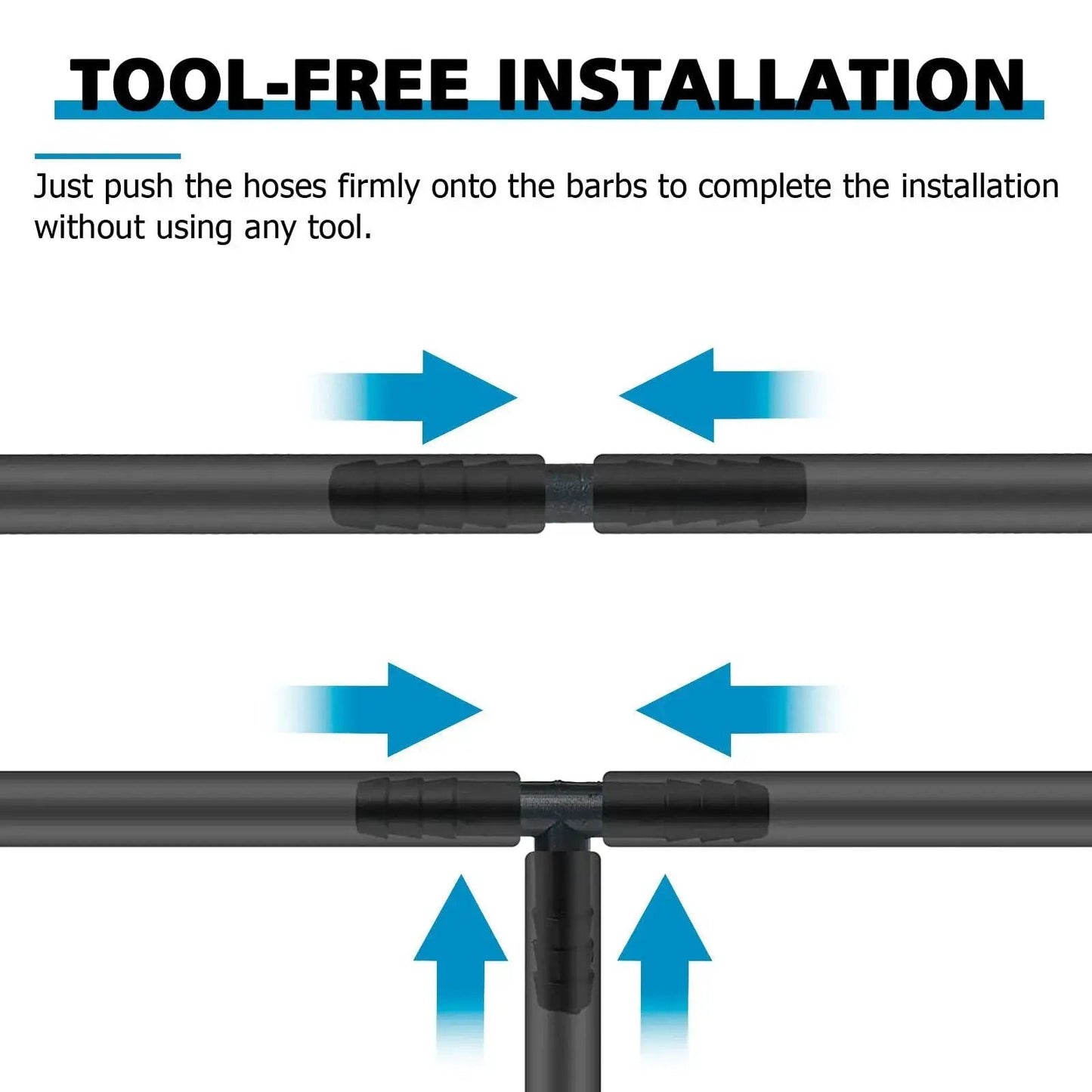 115 Piece Vacuum Connector Kit With Heat Resistant Nylon 66 Tubing Fittings Up To 240 C 460 F, tool-free installation