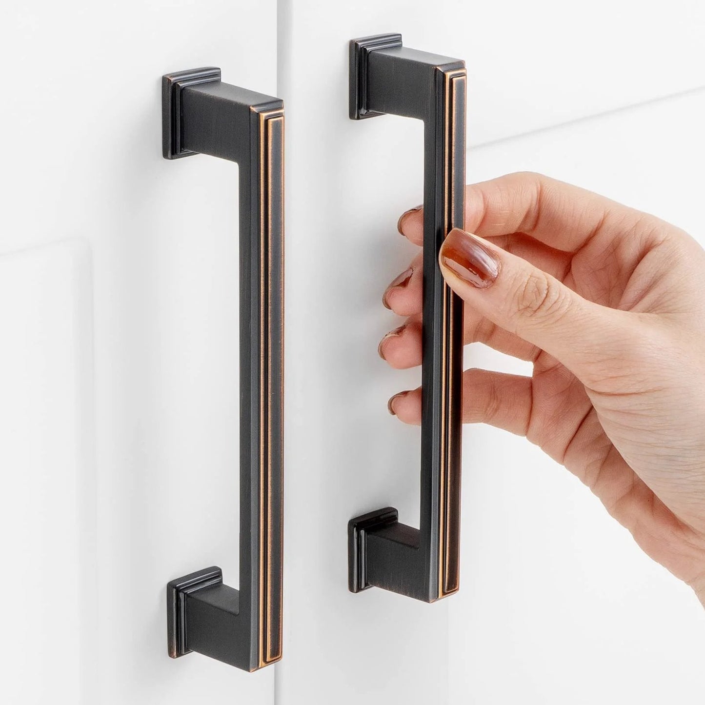 10 Pack 5 Inch Hole Centers Oil Rubbed Bronze Cabinet Pulls Brushed Bronze Cabinet Handles for Cabinets Kitchen Hardware ZP2206 Drawer Bedroom Dresser Bathroom Vanity Cupboard Closet