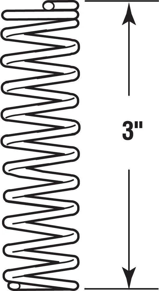 Side view of Heavy Duty Compression Spring 0.051 Inch Wire 9/16 Inch Outside Diameter 3 Inch Length Spring Steel Construction