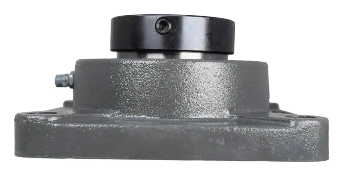 2-1/4 Inch Four Bolt Flange Bearing With Lock Collar Cam Lock Eccentric, cast iron housing, grease zerk, front view