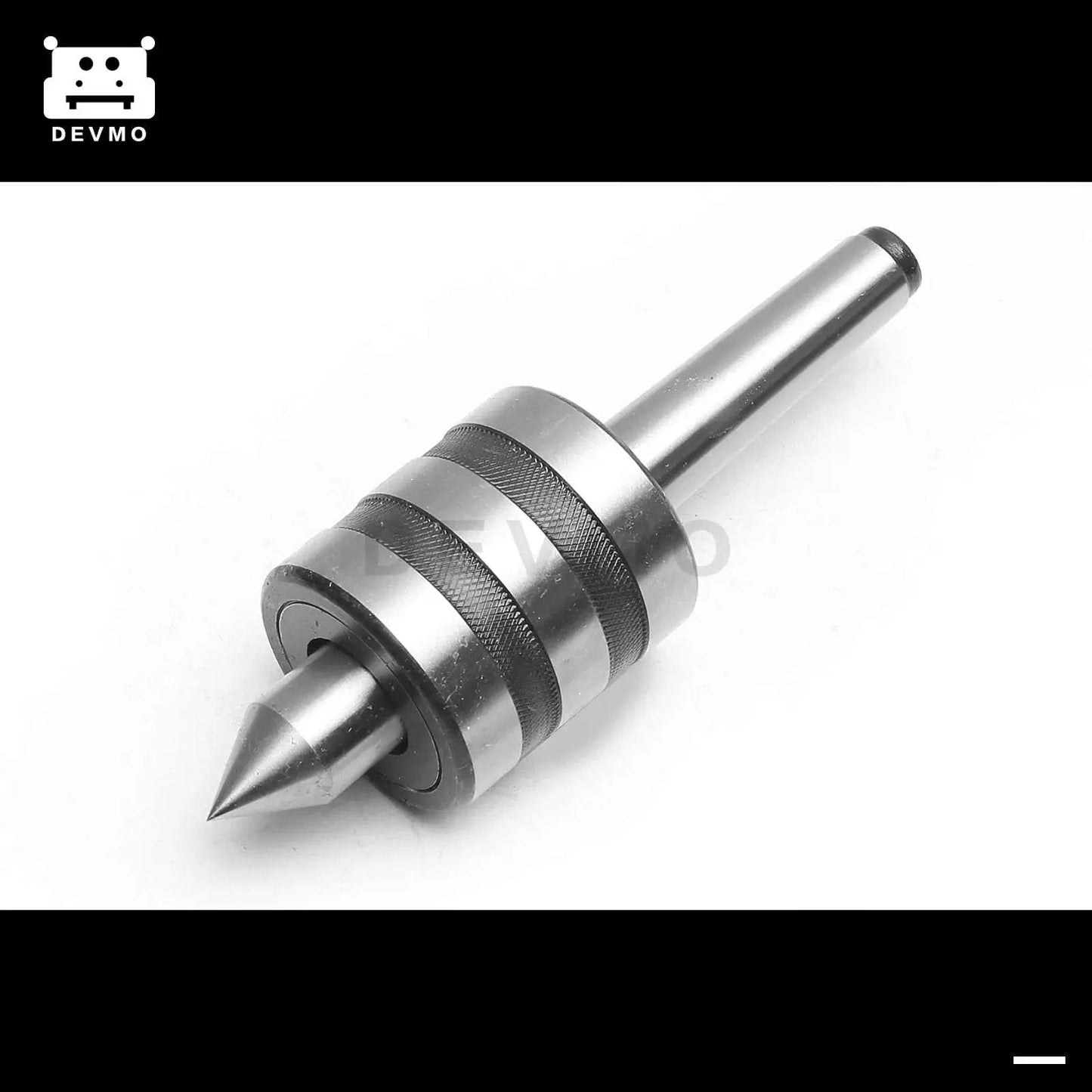 MT2 Live Center With Triple Bearing Spindle For Lathe And CNC Turning, hardened steel precision rotating center, side view