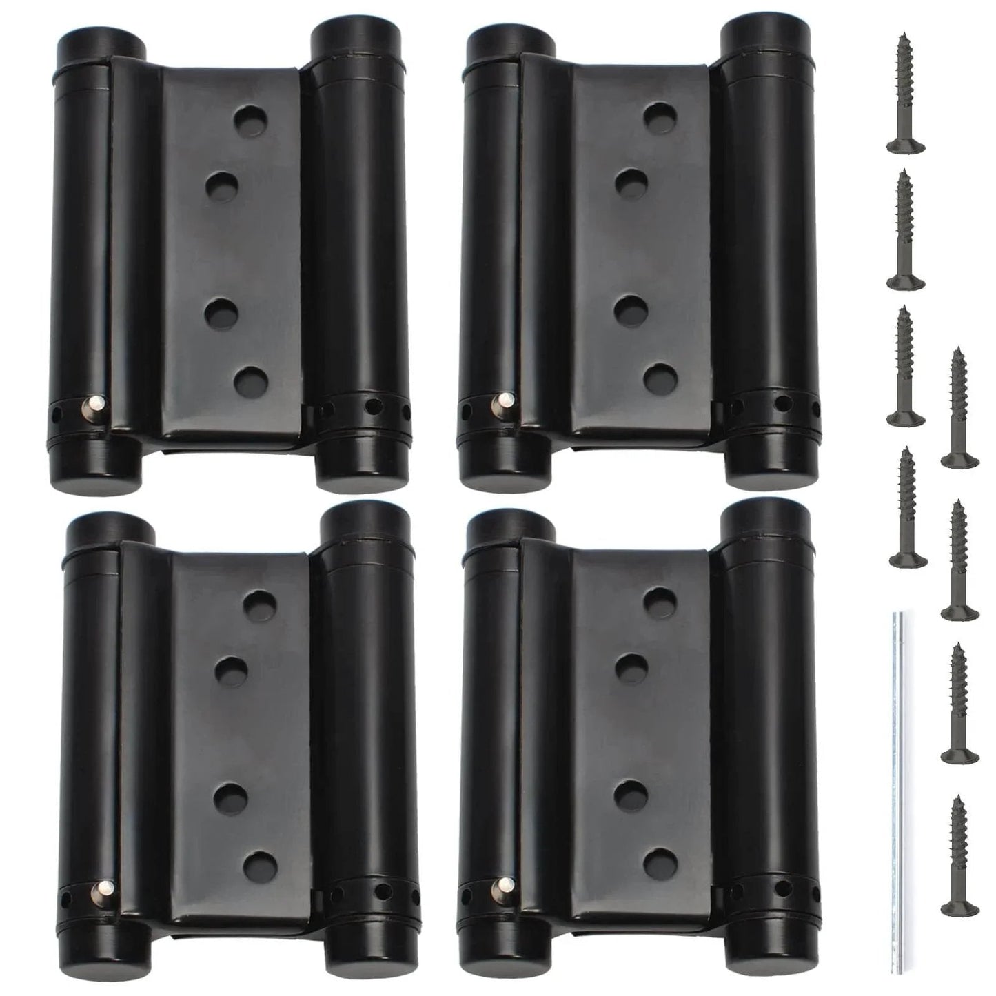 4 Pack Double Action Spring Hinges Self Closing For Saloon Cafe Pub Swing Doors 201 Stainless Steel Durable Hinges With Adjustable Closing Speed Includes Pins And Screws Ideal For High Traffic Commercial Doors