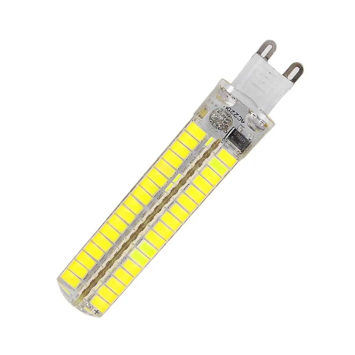 LED G9 bulb with multiple yellow diodes and white base, shown against a white background.