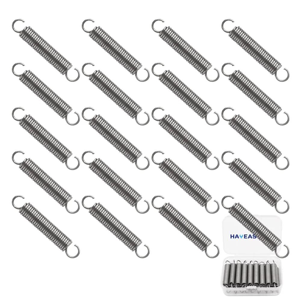 20-Piece SP9600 Small Extension Springs One Quarter Inch By One And One Half Inch Stainless Steel With Hook Ends Durable Mechanical Springs For Cabinets Drawers Toys And More HE027