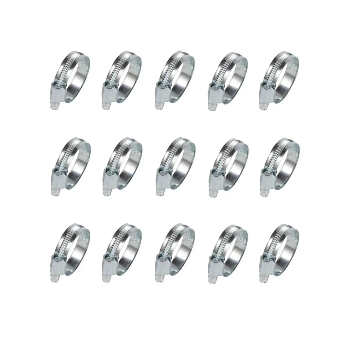Pro Grade Heavy Duty High Pressure Hose Clamps 15 Pack 5/9 To 1-1/10 Inch Adjustable Worm Gear Drive 304 Stainless Steel Band