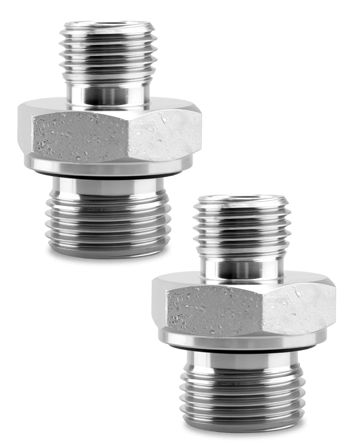 14H To 18ED Fitting Adapters For Metric External Cone And British Pipe Fittings Hydraulic Hose Thread Connector Set In Hard Steel 2 Pieces For Excavator Air Fuel And Water Lines