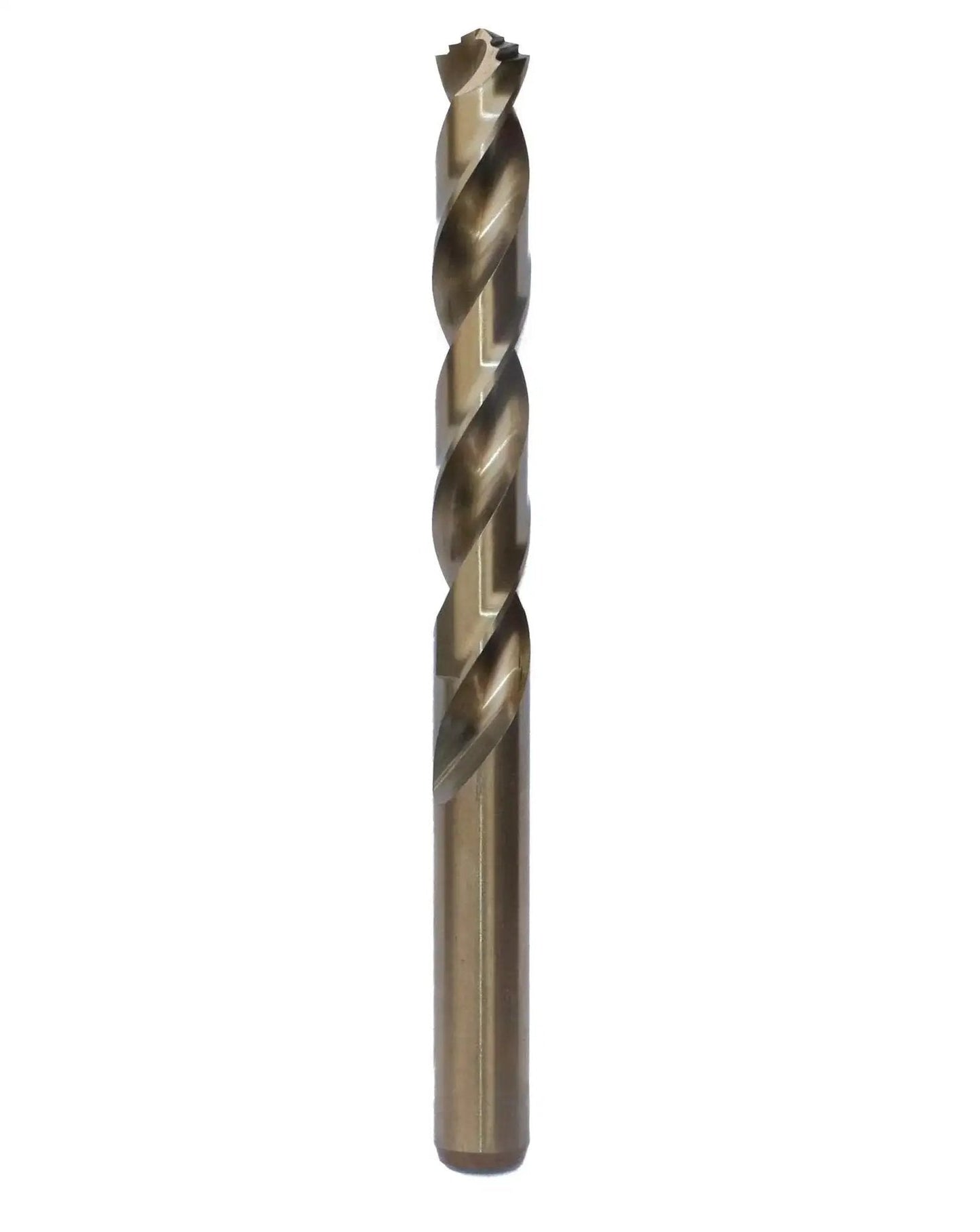 Close-up of single drill bit from M42 8% Cobalt Twist Drill Bits Set, 19 Pcs, 1mm To 10mm, For Stainless Steel And Hard Metals, 68 To 70 HRC Hardness.