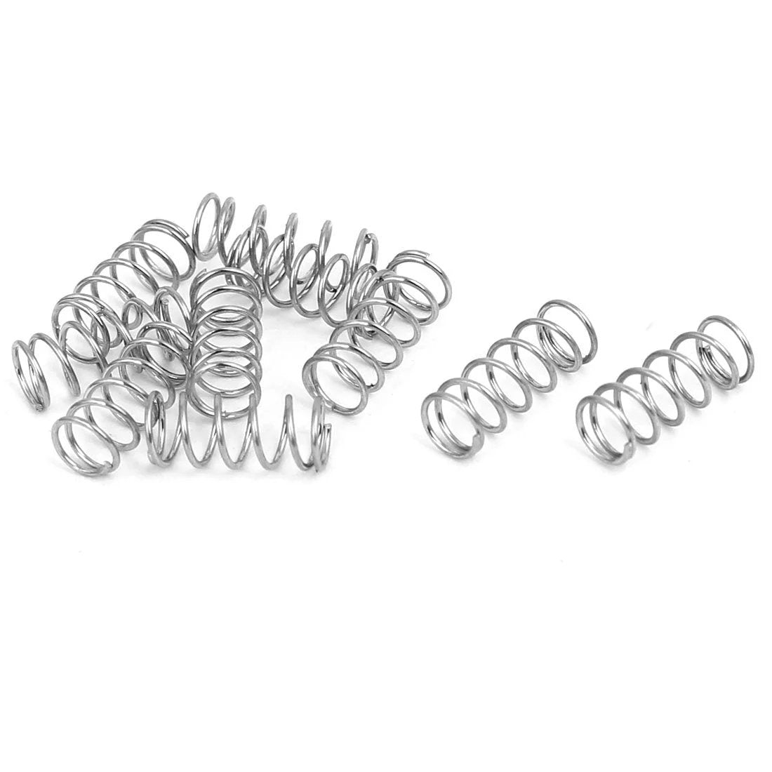 304 Stainless Steel Compression Springs Set , 4mm OD, 0.4mm Wire, 10mm Free Length, Silver Tone, Durable Small Parts Pack of 10 for Electronics, DIY Projects, Machinery, and Hobbies, Corrosion Resistant