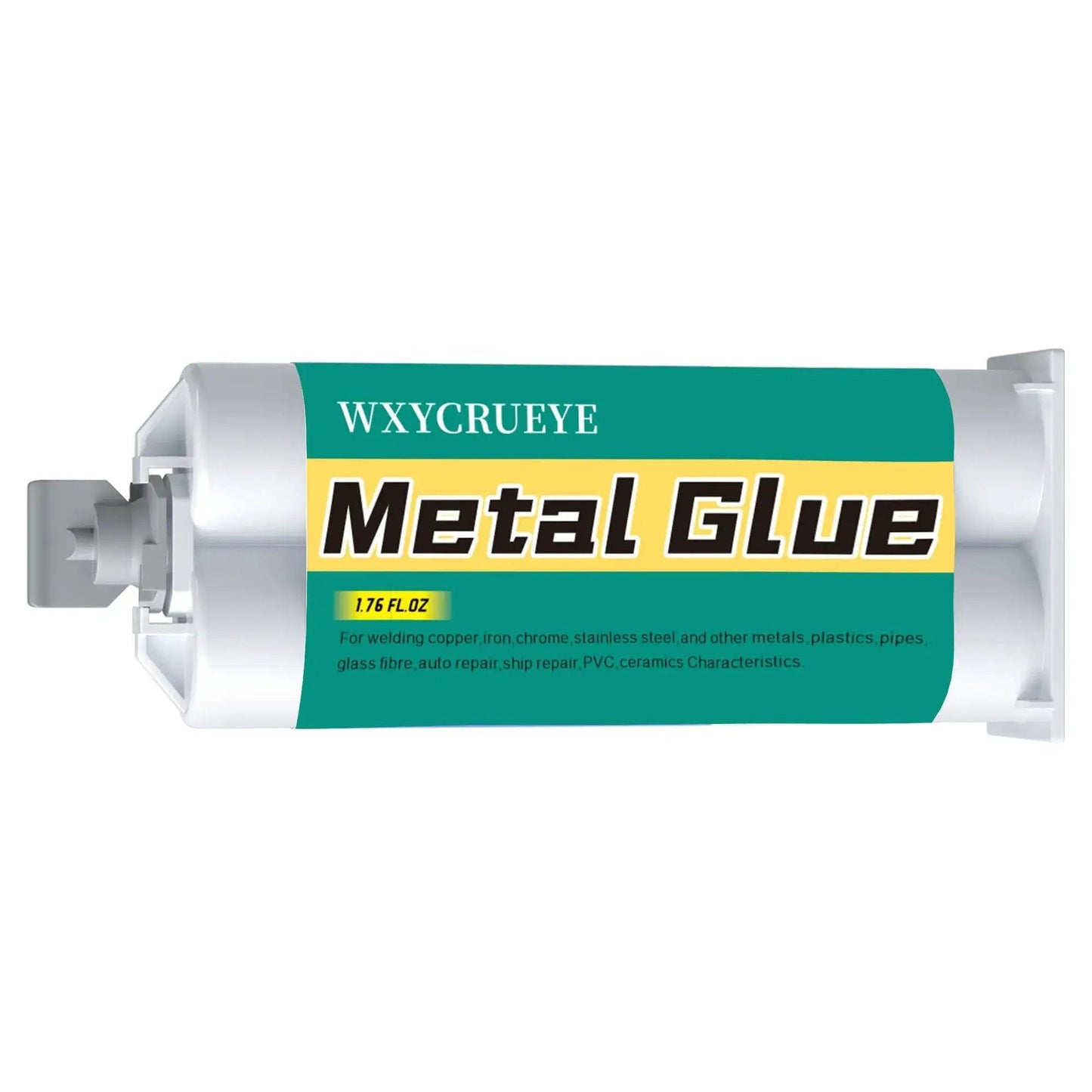 Heavy Duty Waterproof Metal Glue For Metal Repair And Bonding, High Strength Epoxy Adhesive For Metal Plastic Ceramic PVC And Fiberglass, Heat And Corrosion Resistant, Includes Mixing Syringe And Applicator, 1.76 Ounce Bottle.
