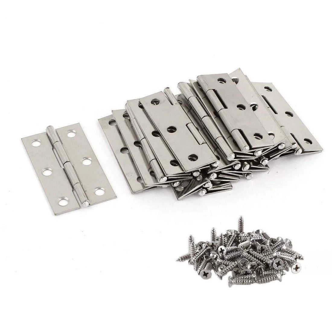 20 Pcs Stainless Steel Folding Hinges 3 Inch For Doors And Windows With 120 Screws Included Built To Last Durable 304 Stainless Steel Anti Rust Silver Finish Easy Install