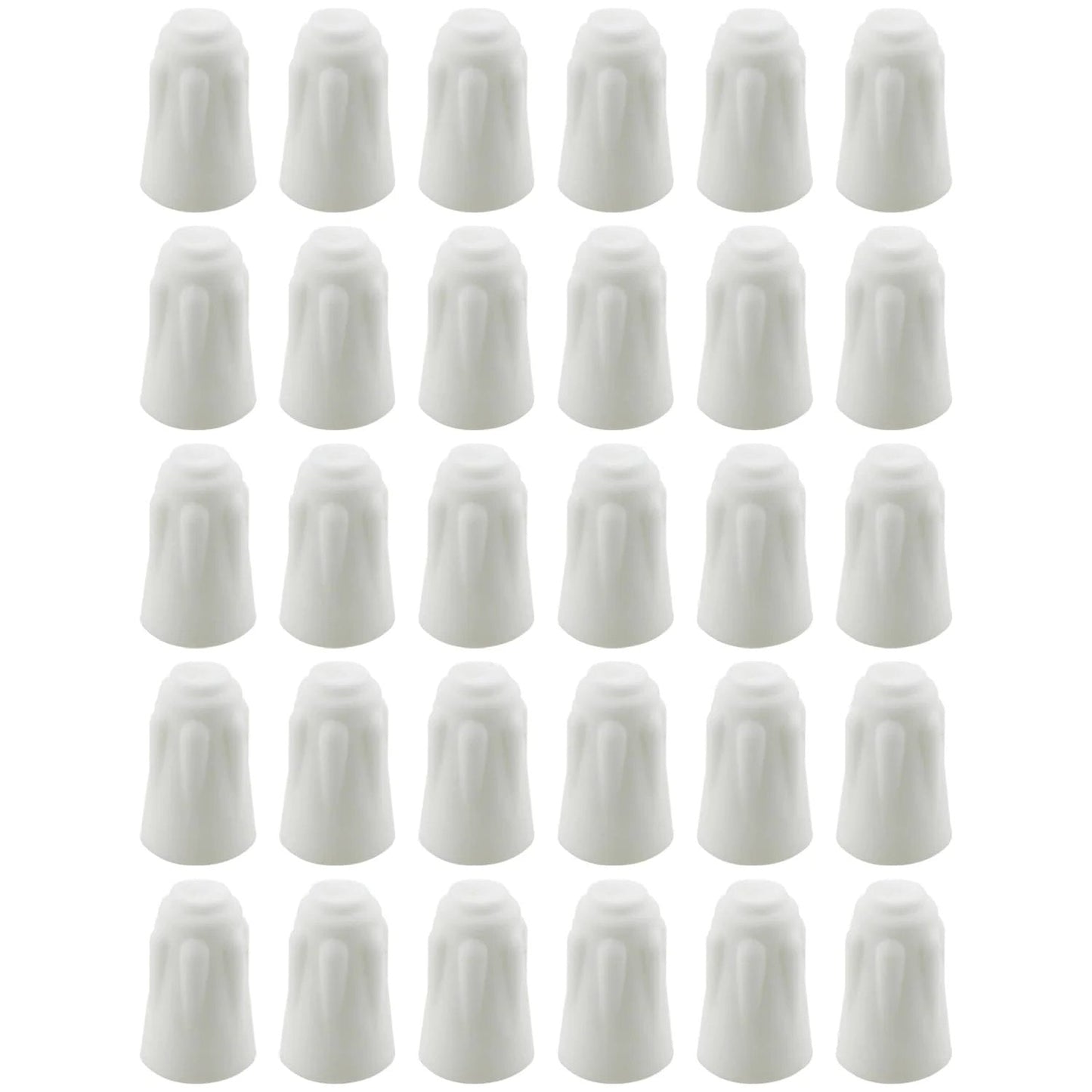30Pcs High Temperature Ceramic Wire Connector Set White Ceramic Nuts And Twist Caps For High Power Lighting Ceiling Fans And Heaters Durable Heat Resistant Electrical Hardware For Safe High Temp Use