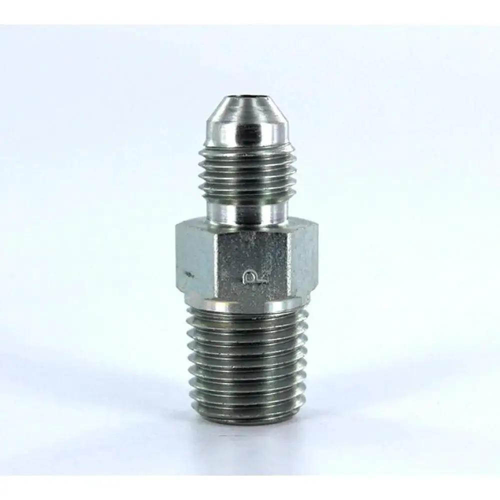 Four FTX S Hydraulic Adapter One Quarter Inch JIC To One Eighth Inch NPT Male Steel Triple Lok Thirty Seven Degree Hydraulic Fittings For High Pressure Hydraulics SAE J514 ISO 8434 2 Compliant Heavy Duty Industrial Grade Built Tough Parker Brand