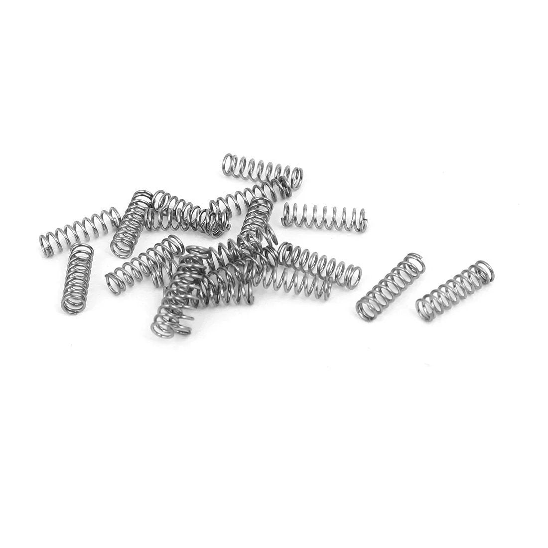 304 Stainless Steel Compression Spring 3mm Outer Diameter 0.4mm Wire 10mm Free Length Silver Tone Pack Of 20 For Small Mechanical, DIY Projects And Electronic Assemblies