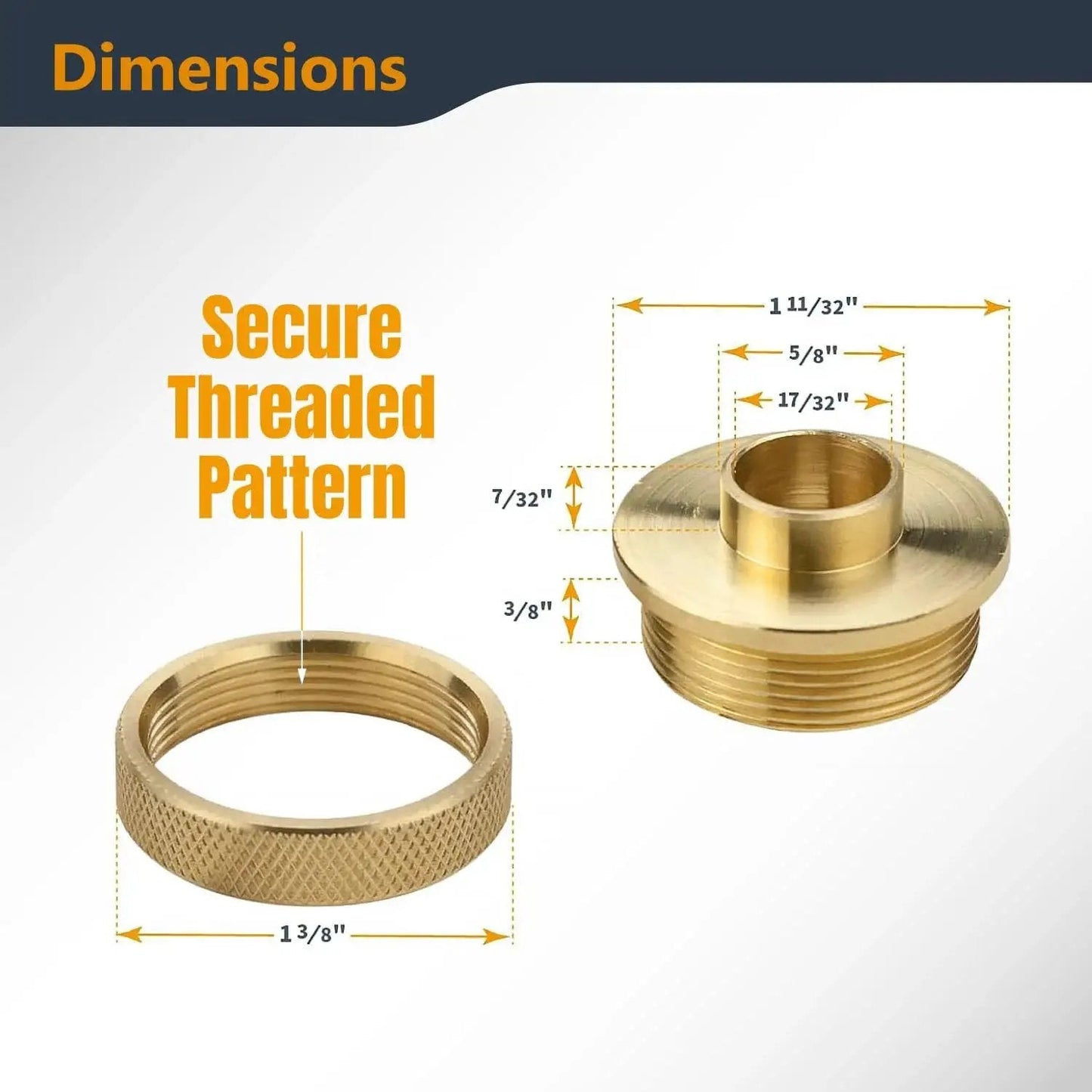 Router Guide Bushing Five Eighths Inch Solid Brass Short Shank For Precision Dovetail Routing With Template Guide Screw On Lock Nut