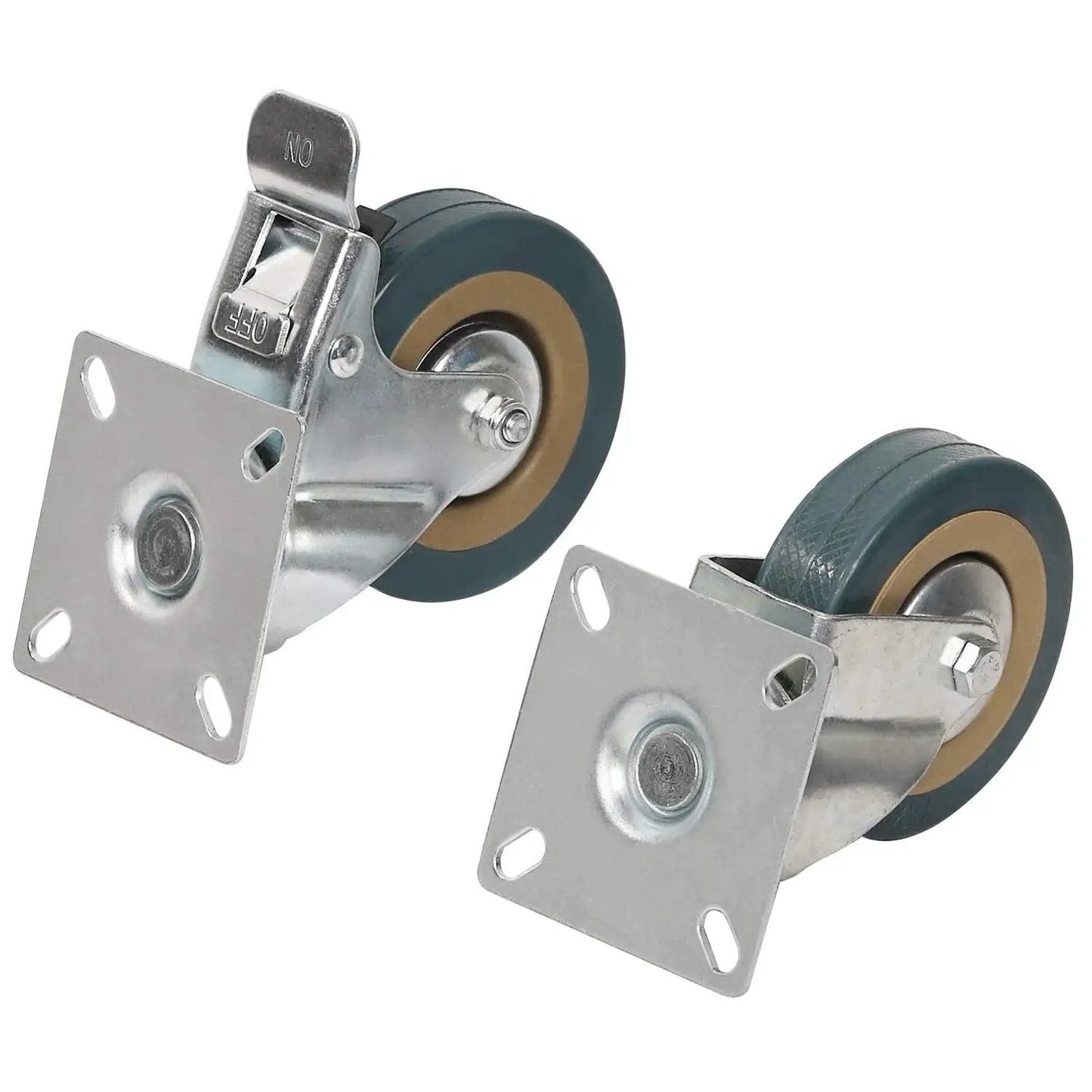 8 Pack 3 Inch Swivel Caster Wheels Set With 4 Brakes And 4 Without Brakes PVC Gray Heavy Duty