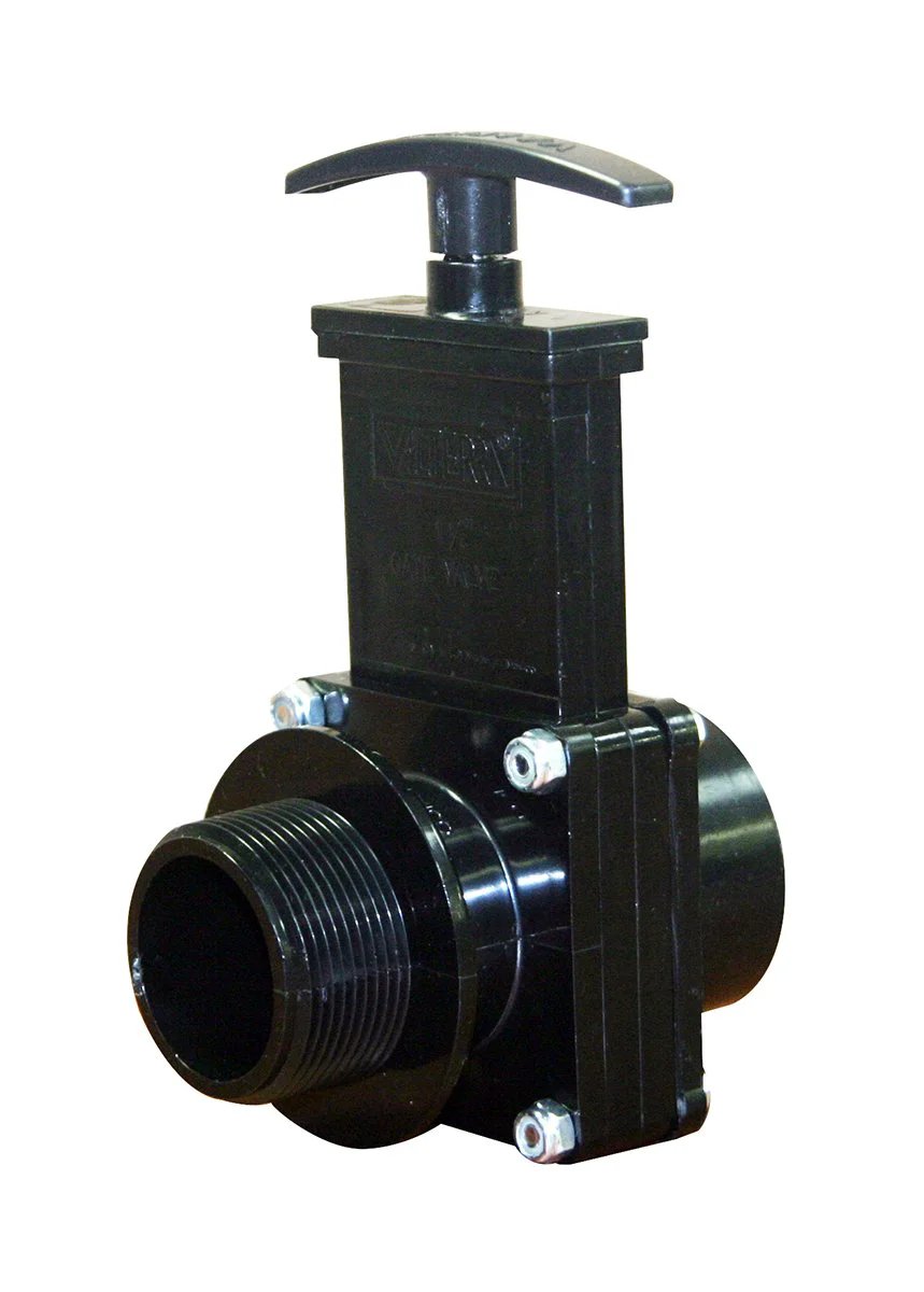 Heavy Duty ABS Gate Valve 1-1/2 Inch FPT To MPT Black Built Tough With Unrestricted Flow And Simple Push Pull Operation For Quick Shut Off Of Liquids And Gases By Valterra