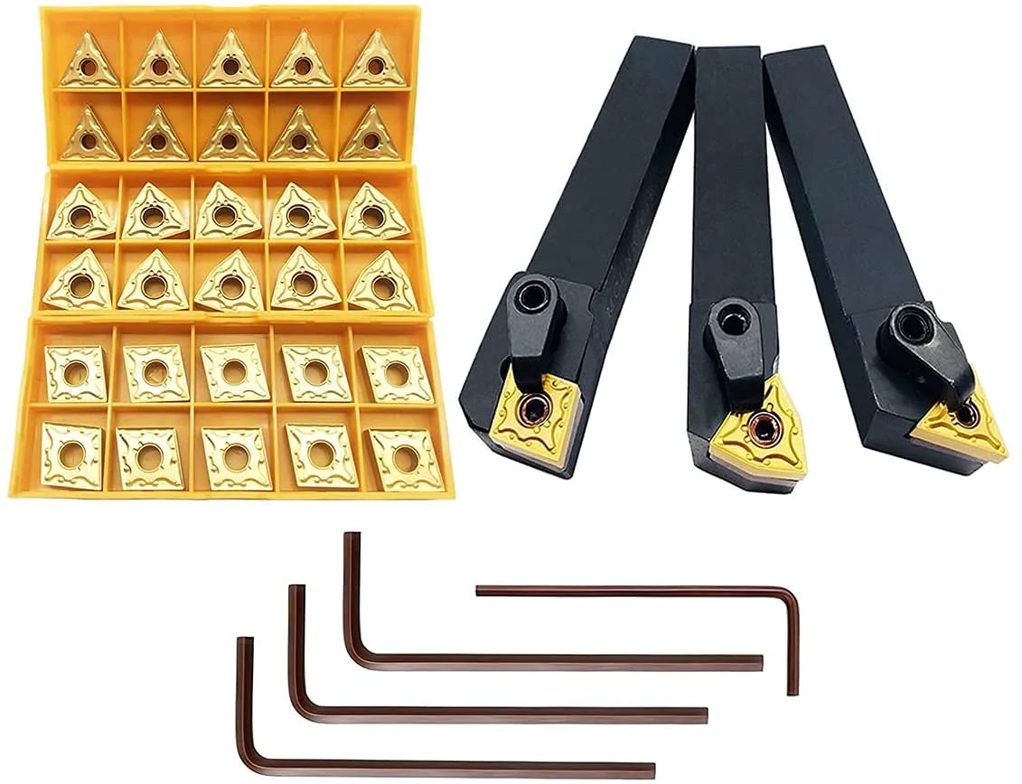 36 Piece Five Eighth Inch Indexable Carbide Lathe Turning Tool Holder Set With MTJNR1616H16 MWLNR1616H08 MCLNR1616H12 And CNMG 431 WNMG 431 TNMG 331 Insert Blades For Pro Grade Metalworking
