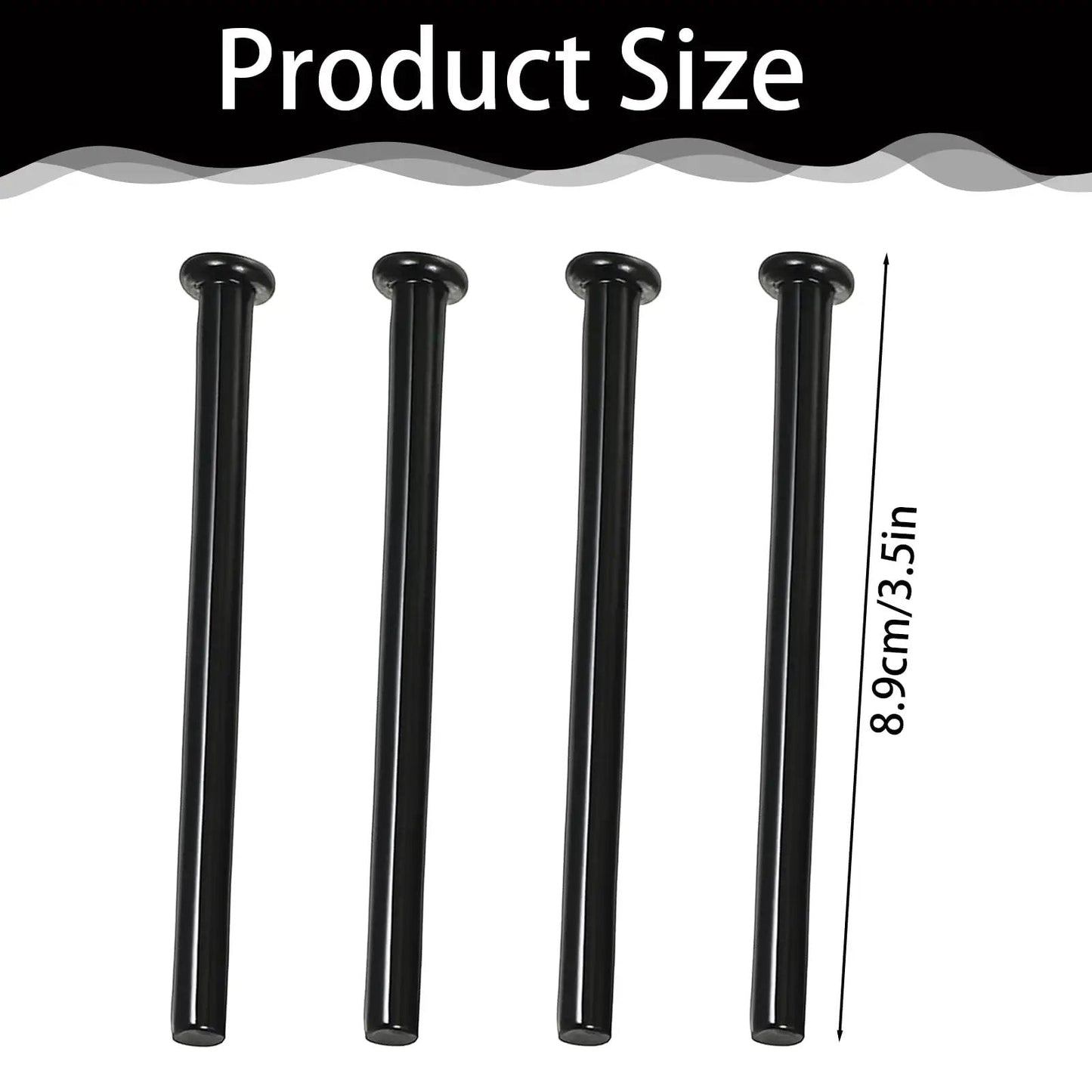 Black Door Hinge Pins 4 Pack 3 Point 5 Inch Replacement Pins For Home Office Kitchen And Interior Doors Slick Quiet Operation Durable
