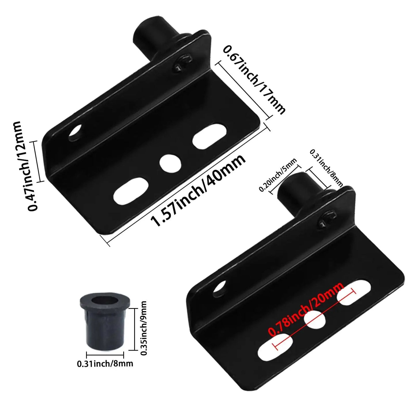 Heavy Duty Concealed Door Pivot Hinges With Bushing For Wood Doors And Cabinets Built To Last, dimensions shown