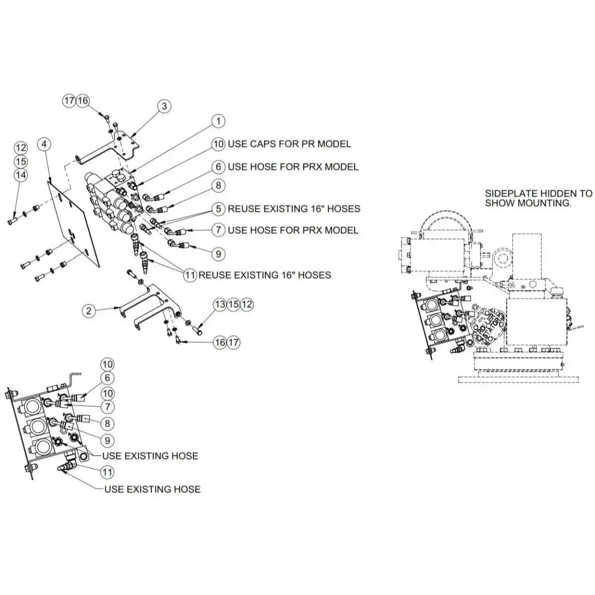Diagram of Hydraulic Control Valve Retrofit Kit For Auto Crane 3203PR And PRX Series Cranes Model 320840100 components