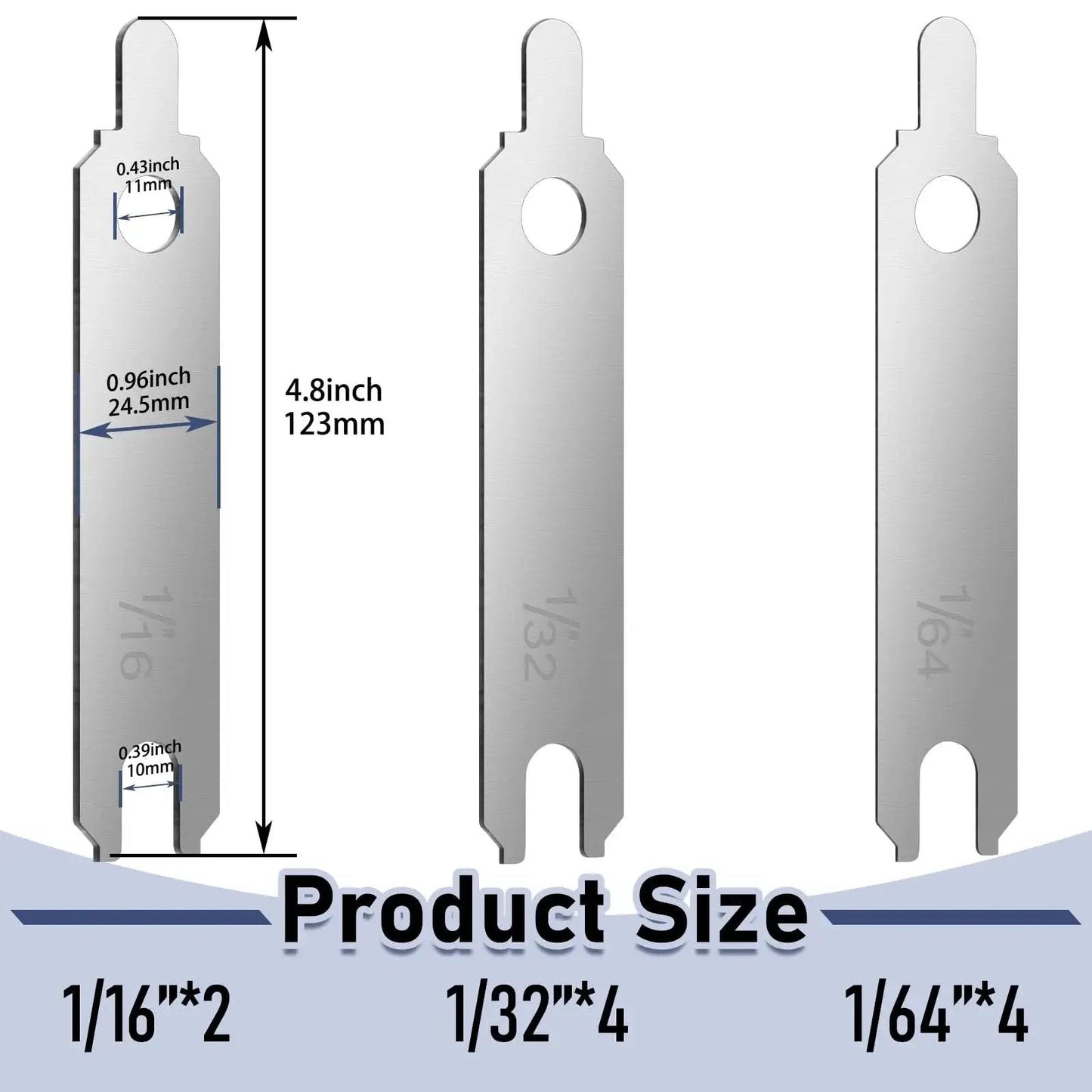 Starter Alignment Shim Kit 10 Pcs Stainless Steel 304 1/64 1/32 1/16 Universal, showing different shim sizes 1/16", 1/32", 1/64".