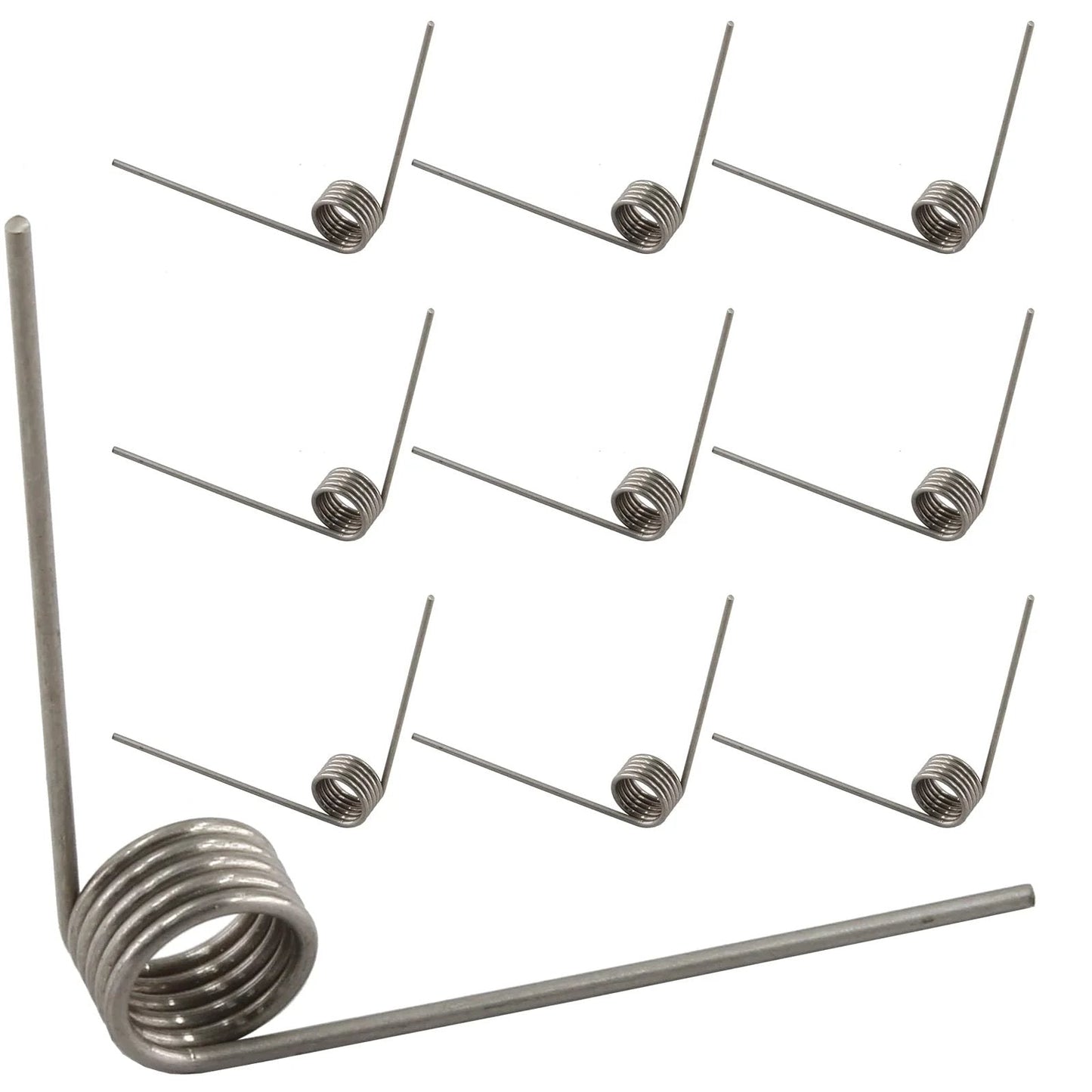 10 Pack Stainless Steel Torsion Springs 2 Inch 50mm 90 Degree Left Hand Tiny for Woodworking Carpentry DIY Maintenance and Repair 1mm Wire Diameter 11mm Outer Diameter Ideal for Small Projects