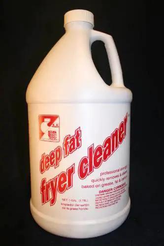 Front view of Pro Grade Professional Strength Deep Fryer Degreaser Cleaner For Heavy Duty Kitchen Cleanup, 4 Gal Case container