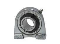 UCTB205-15NP Tapped-Base Pillow Block Bearing, Single Row Ball Bearing with Set-Screw Locking, Nickel-Plated Housing, Front View