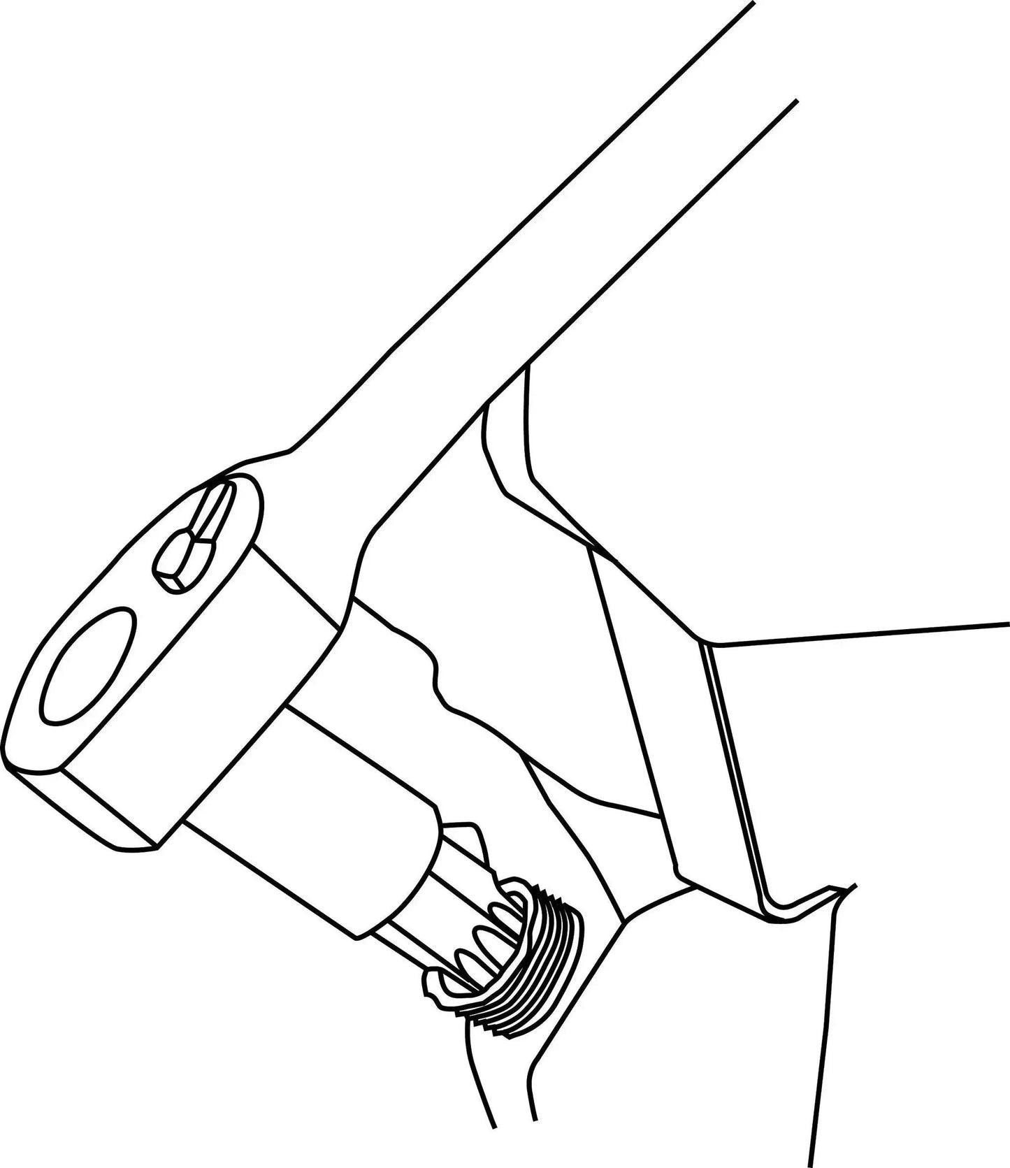 Heater Hose Coupler Remover Tool For Broken Couplers Five Eighth Inch Drive inserted into engine component