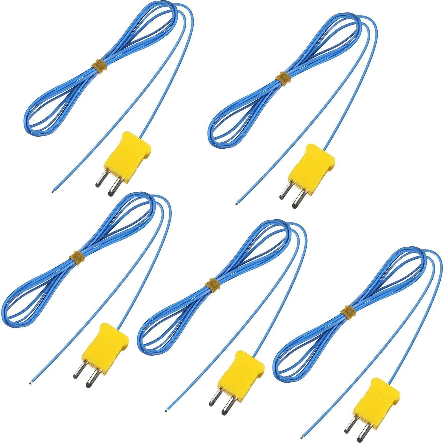 2 Meter K-Type Temperature Sensor Probe With Mini Connector Pro Grade Thermocouple Sensor Kit Waterproof Anti Corrosion Oil Proof -40 to 400 C (-104 to 752 F) Durable 5 Pack for Thermocouples