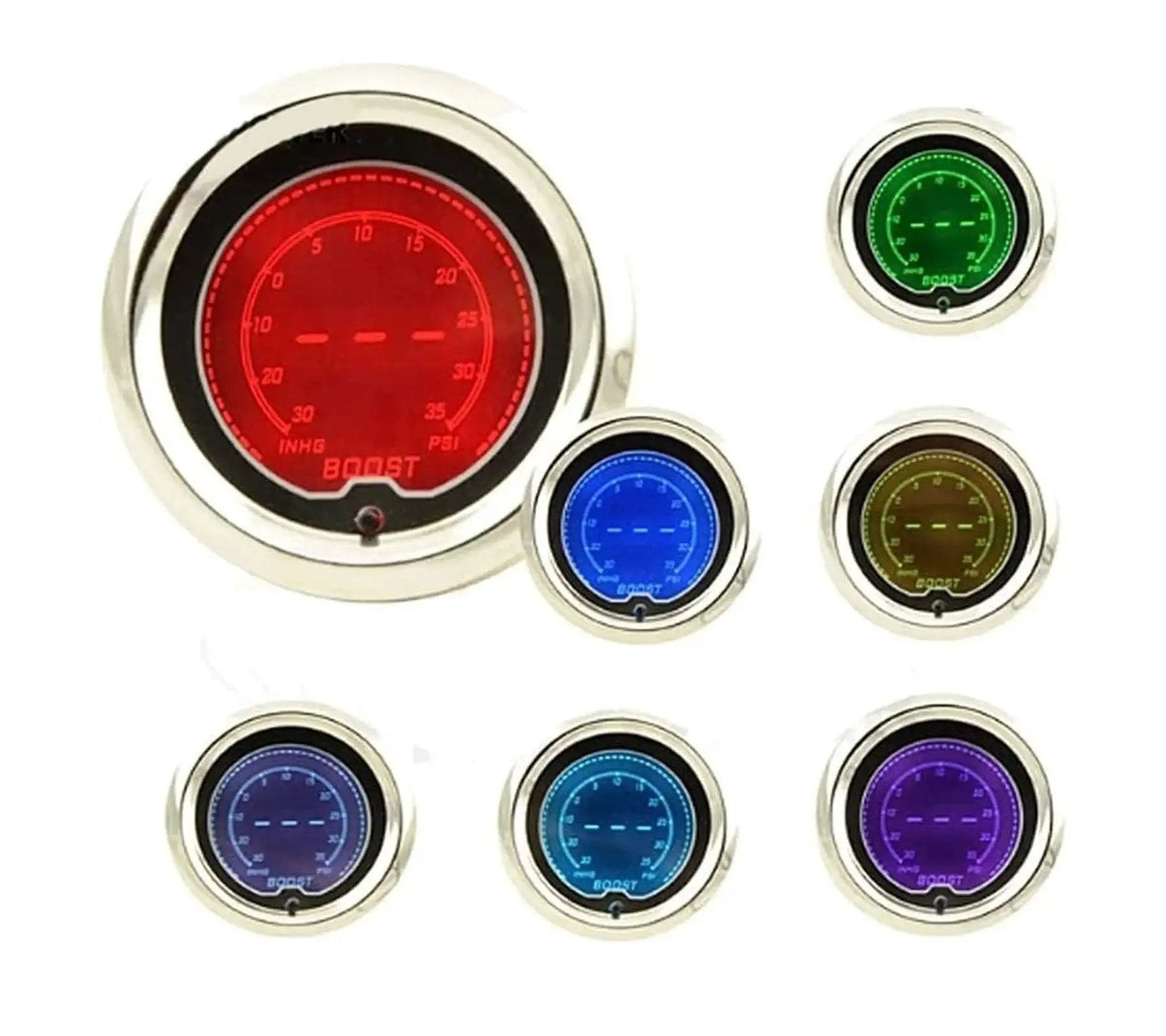 7 Color LED Oil Pressure Gauge Kit For Car And Truck With 0-150 PSI Readout Includes Pressure Sensor Dual Digital Analog Output