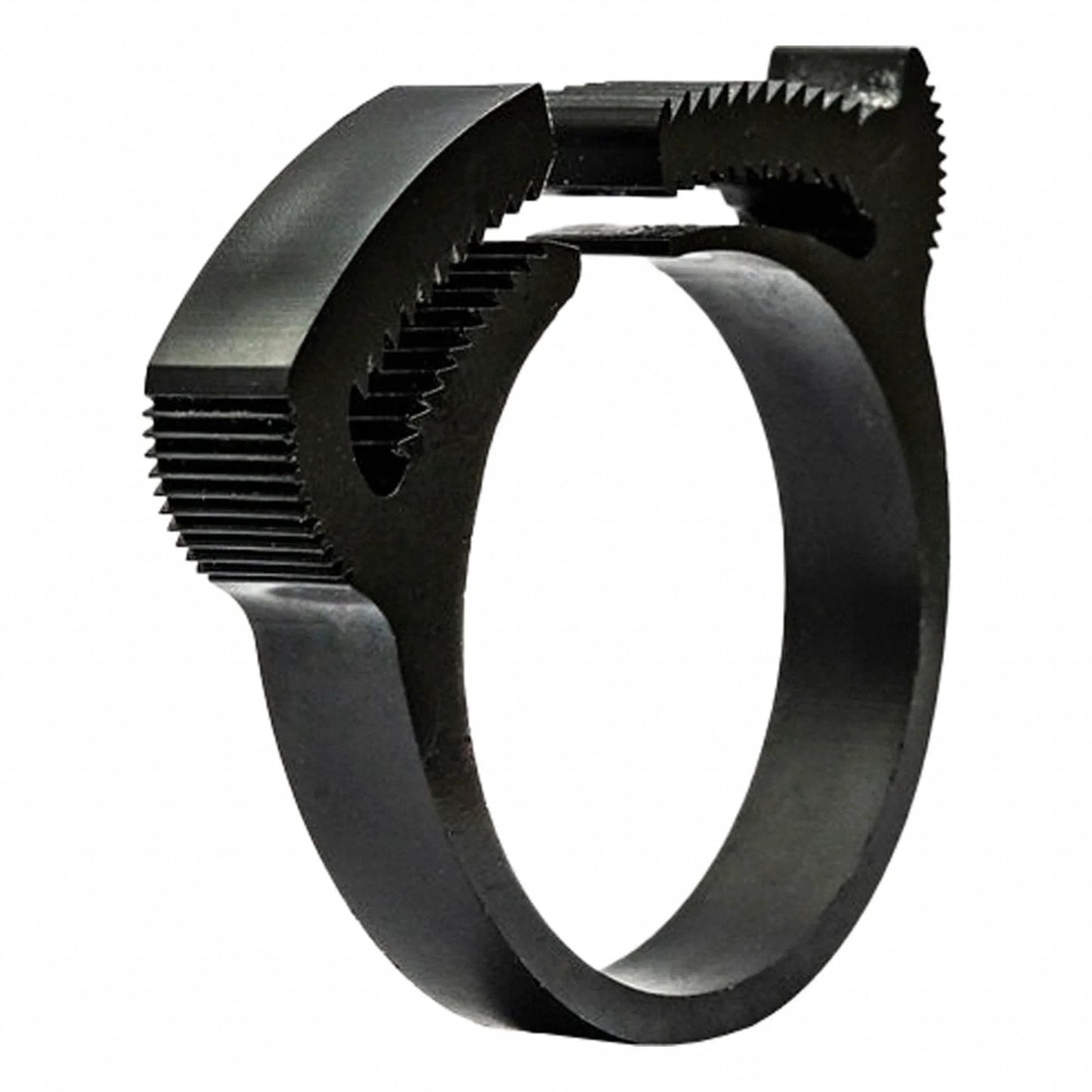 Double Grip Nylon Plastic Hose Clamp Black Double Tooth 1.82 To 1.98 Inch Clamping Diameter HC U PA66 BK 802NK8