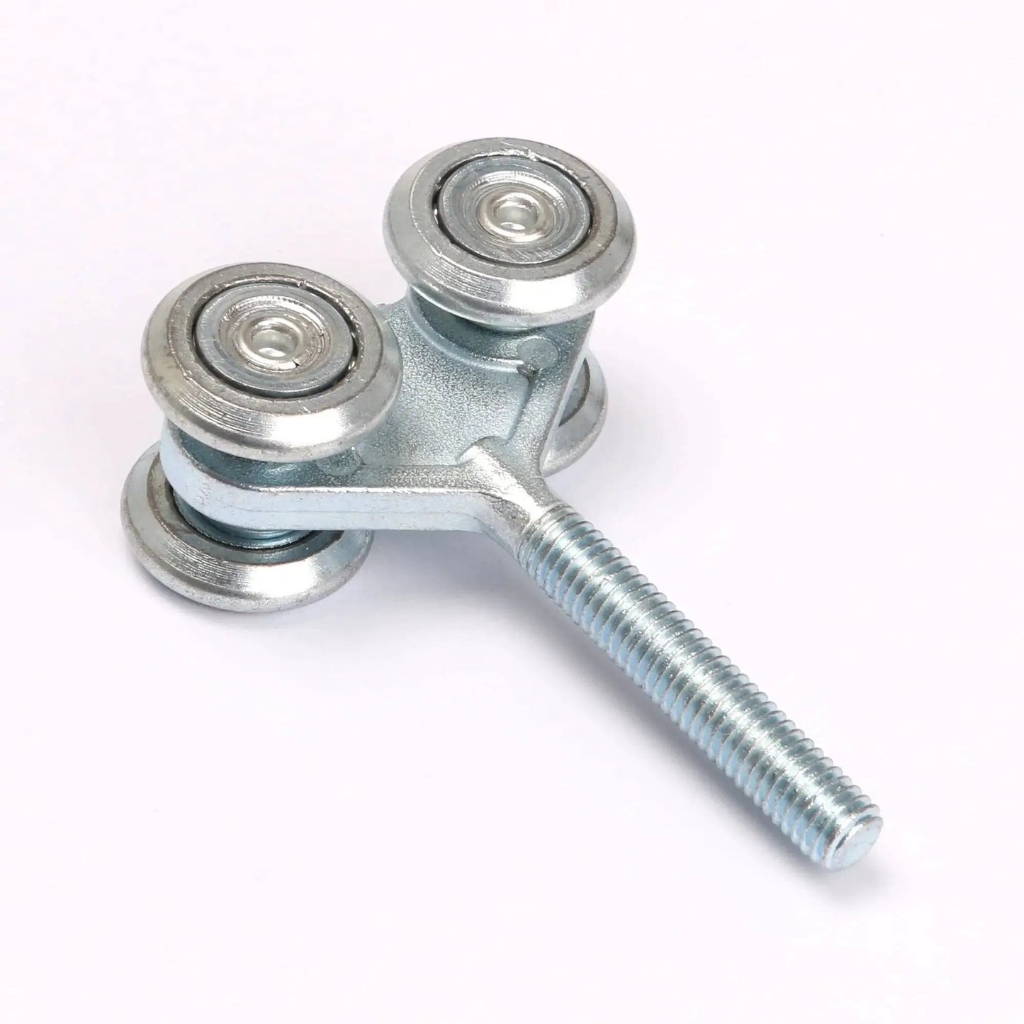 24mm Wheel Dia Steel Rail Hanging Trolley Wheel Sliding Track Roller with 90kg Load Bearing and Nuts H4 3 Adjustable