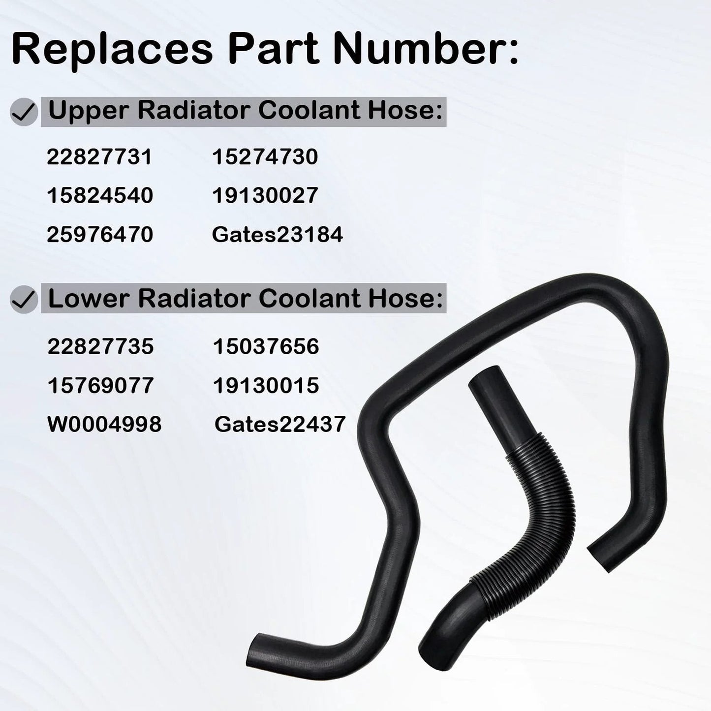 Engine Upper And Lower Radiator Coolant Hose Kit For Cadillac Escalade, Chevy Avalanche, Silverado, Suburban, Tahoe