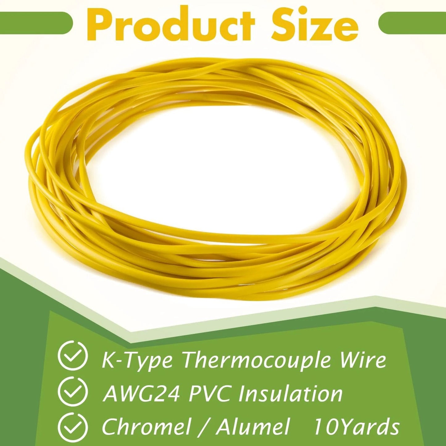 K Type Thermocouple Wire AWG 24 Solid With PVC Insulation For Thermocouples And Extension Wiring Ten Yards Pack
