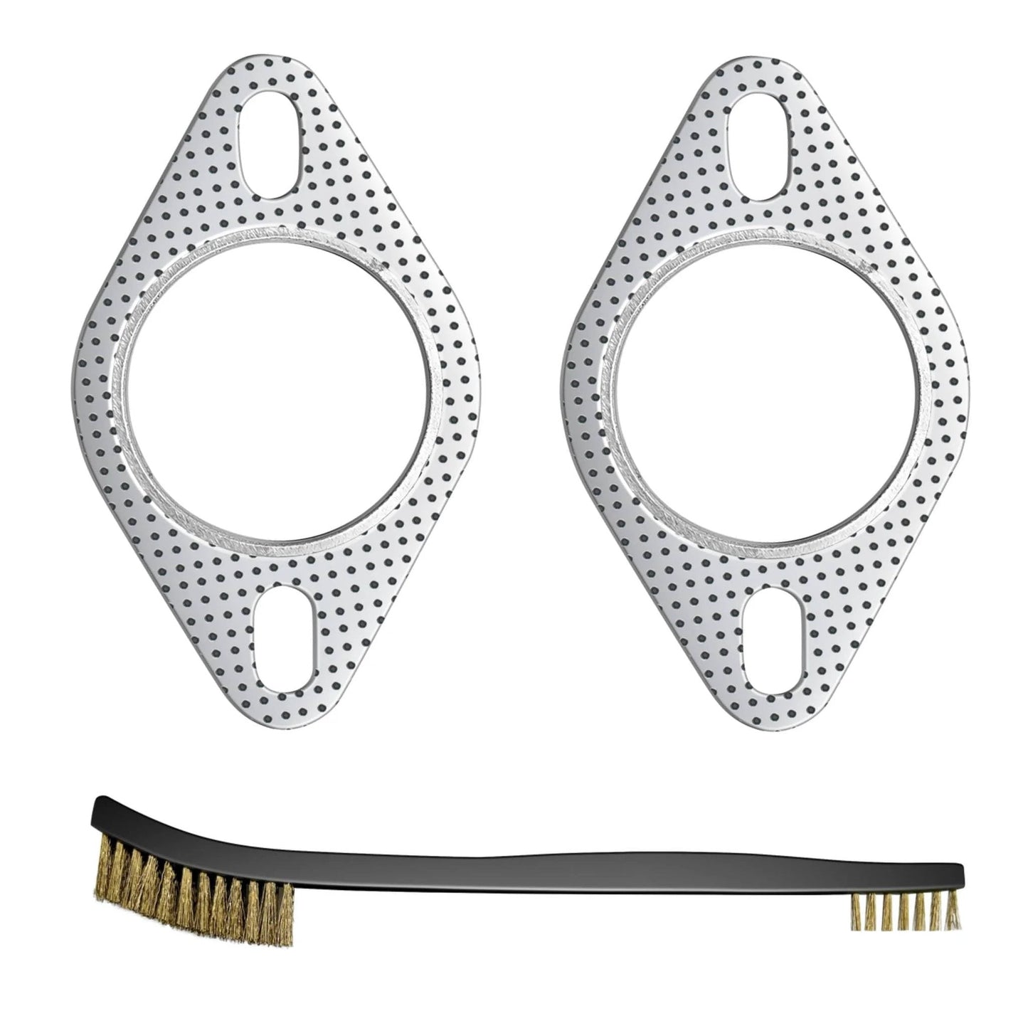 2.5 Inch Exhaust Pipe Flange Gasket 63.5mm 2 Bolt Set For Muffler Manifold Collector High Temperature Graphite With Fire Ring Durable Heat Resistant Seal For Heavy Duty Cars Trucks And Industrial Exhaust Systems