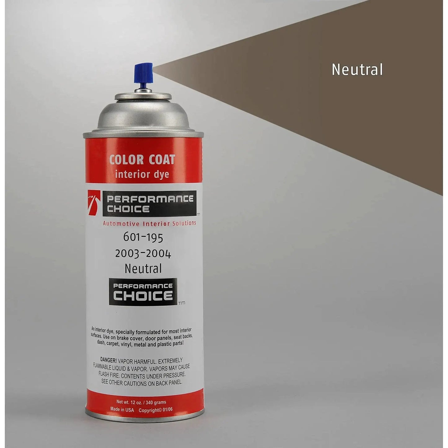 Dark Neutral Interior Paint For 2003-2004 Corvette C5 Panels And Trim 12oz spray can with color swatch