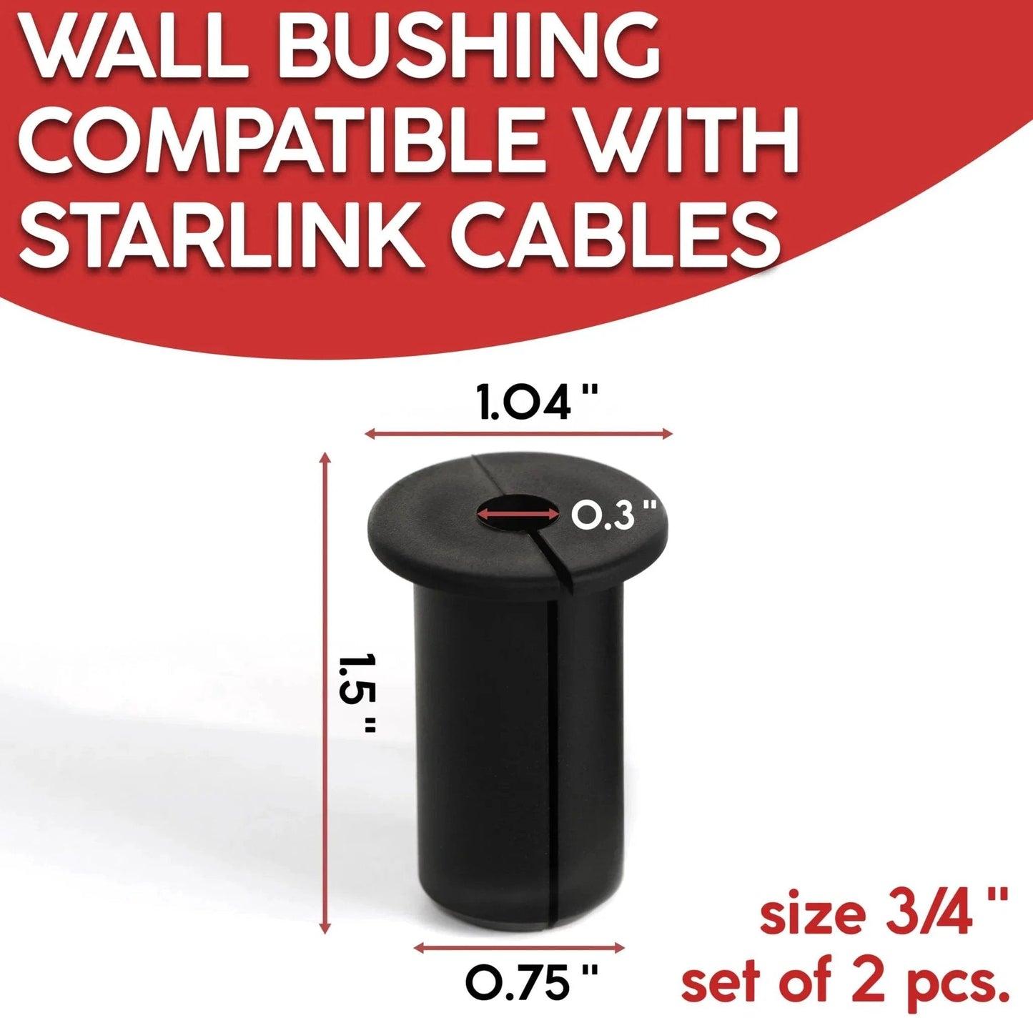 Two Pack Silicone Wall Bushing For Three Quarters Inch Holes Compatible With Starlink Waterproof Cable Pass Through Grommet