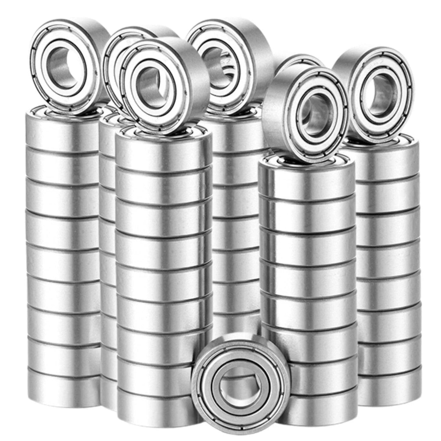 100 Pack 608ZZ Ball Bearings 8mm X 22mm 7mm Shielded Double Metal Sealed For 3D Printers Skateboards Electric Motors And Household Appliances High Quality Precision Bearings Value Pack