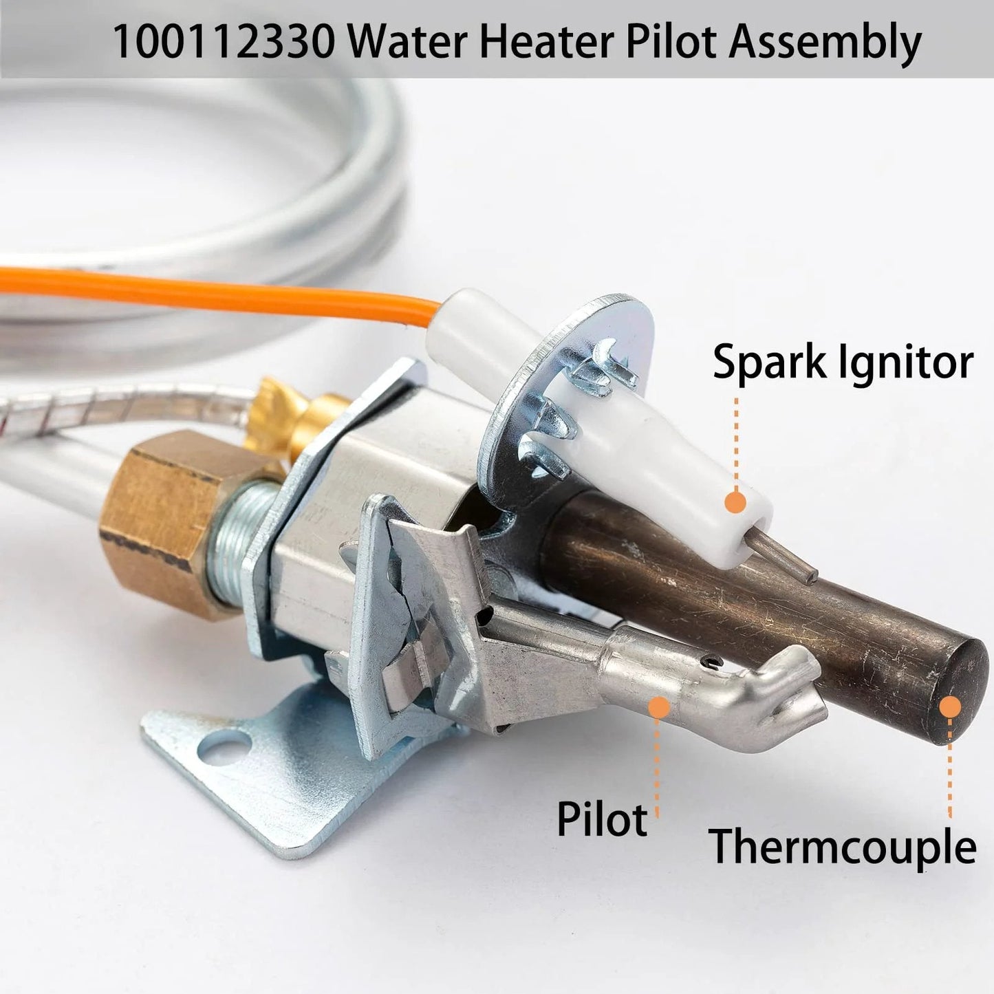 Water Heater Pilot Assembly For Natural Gas Thermopile Replacement, Easy Install, Compatible With Reliance, Whirlpool, AO Smith