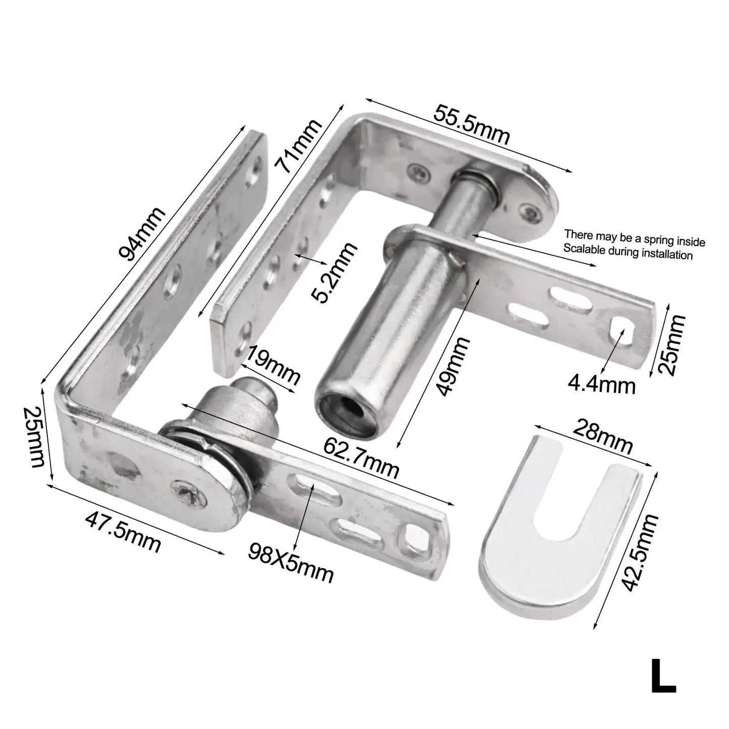 Large stainless steel self return double swing door hinge for cafe bar saloon doors, heavy duty hardware, high load capacity.