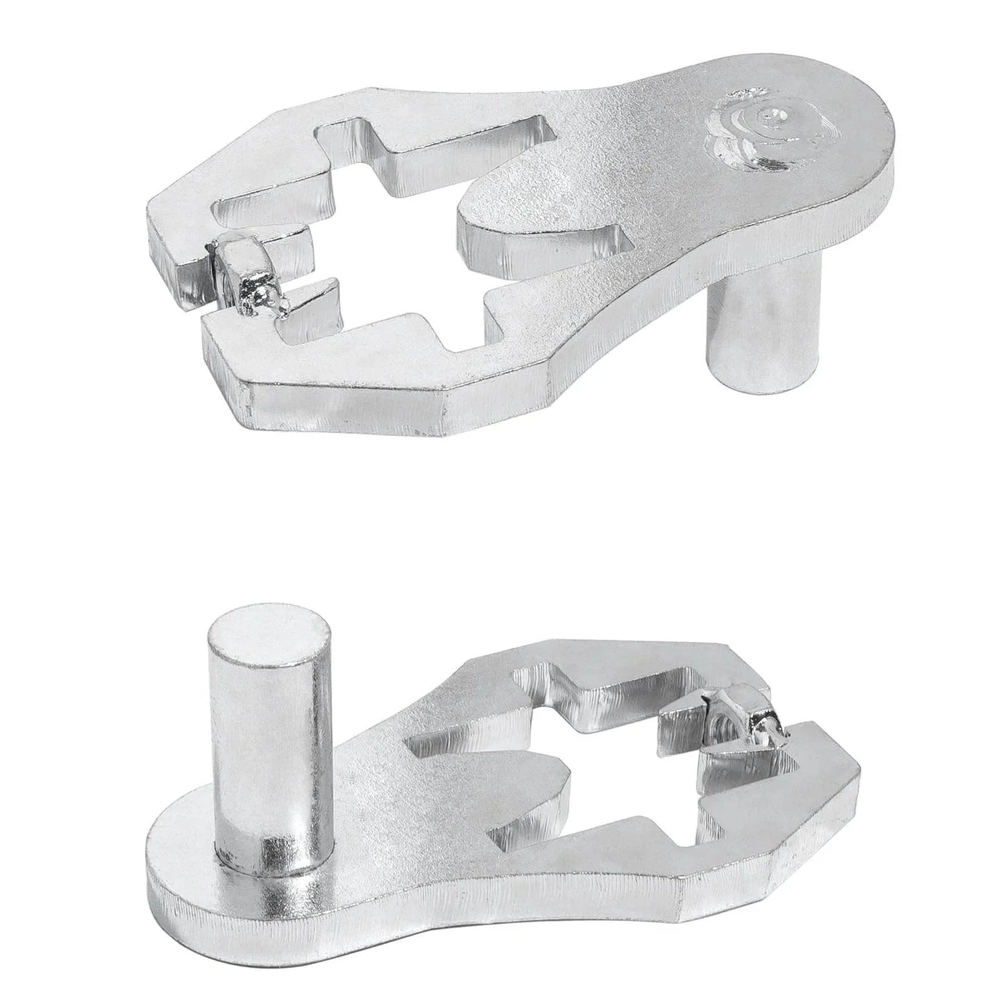 Four Piece T-Post Gate Hinge Pins Set, heavy duty powder coated steel for farm and garden gates, rust resistant, quick install, top view