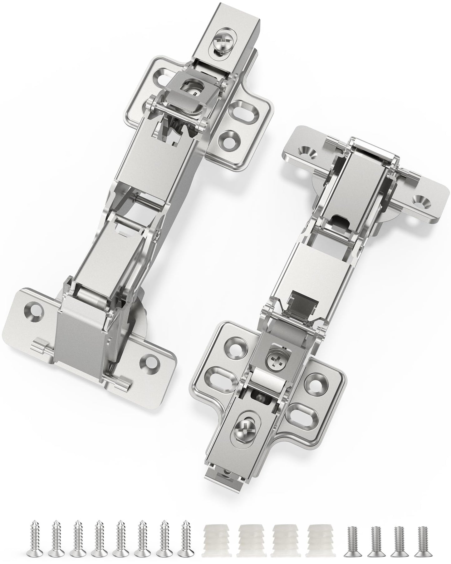 165 Degree Soft Close Corner Cabinet Hinges For Frameless Kitchens Clip On Plate Hidden Face Mount 3D Concealed Slow Self Closing For Lazy Susans And Foldable Cupboards No Fuss Easy Install 2 Pack