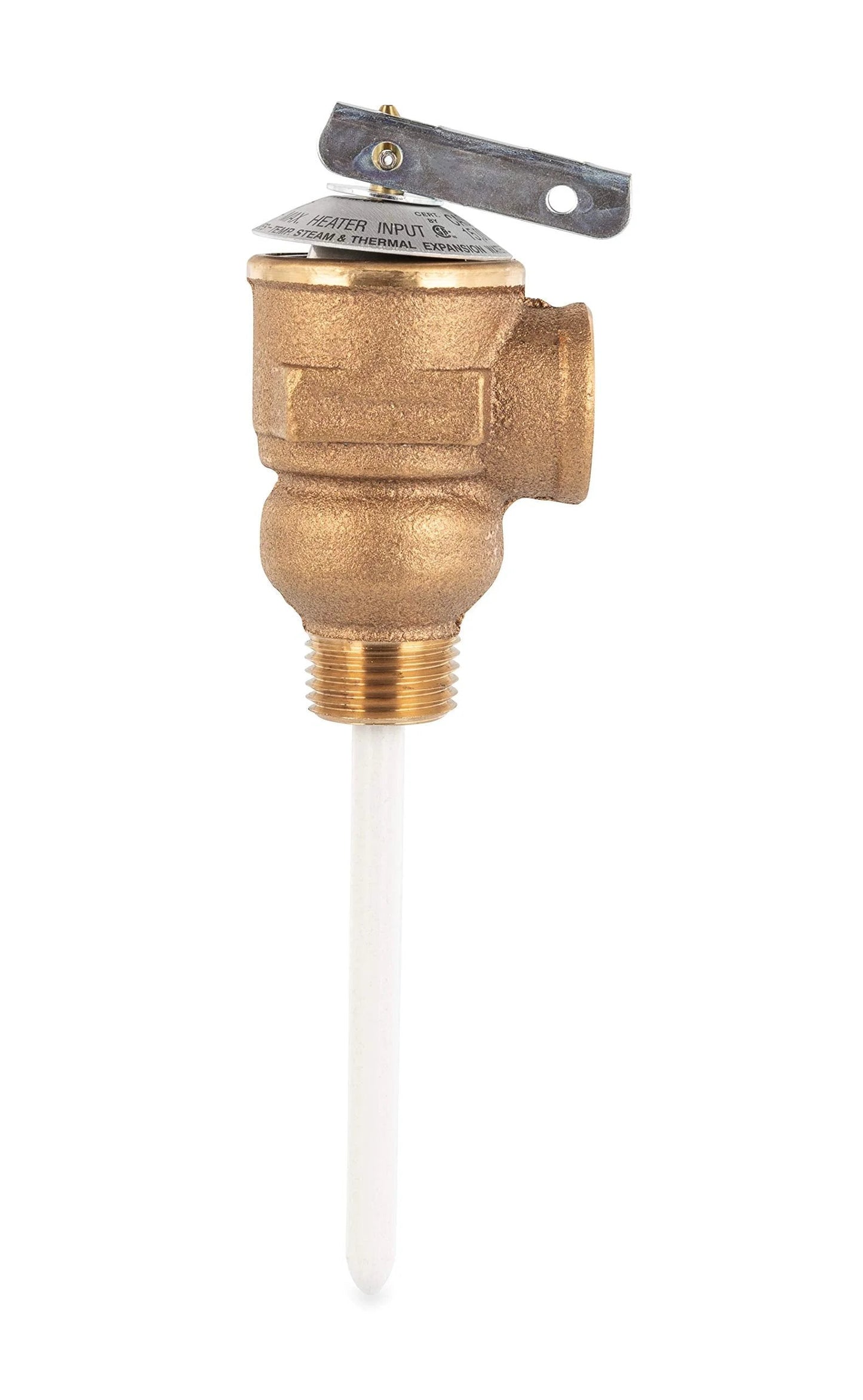 Built To Last Temperature And Pressure Relief Valve For Water Heaters With Four Inch Epoxy Coated Probe By Camco Factory Preset To 150 PSI And 210 F Half Inch NPT Inlet And Outlet Corrosion Resistant And CSA Certified